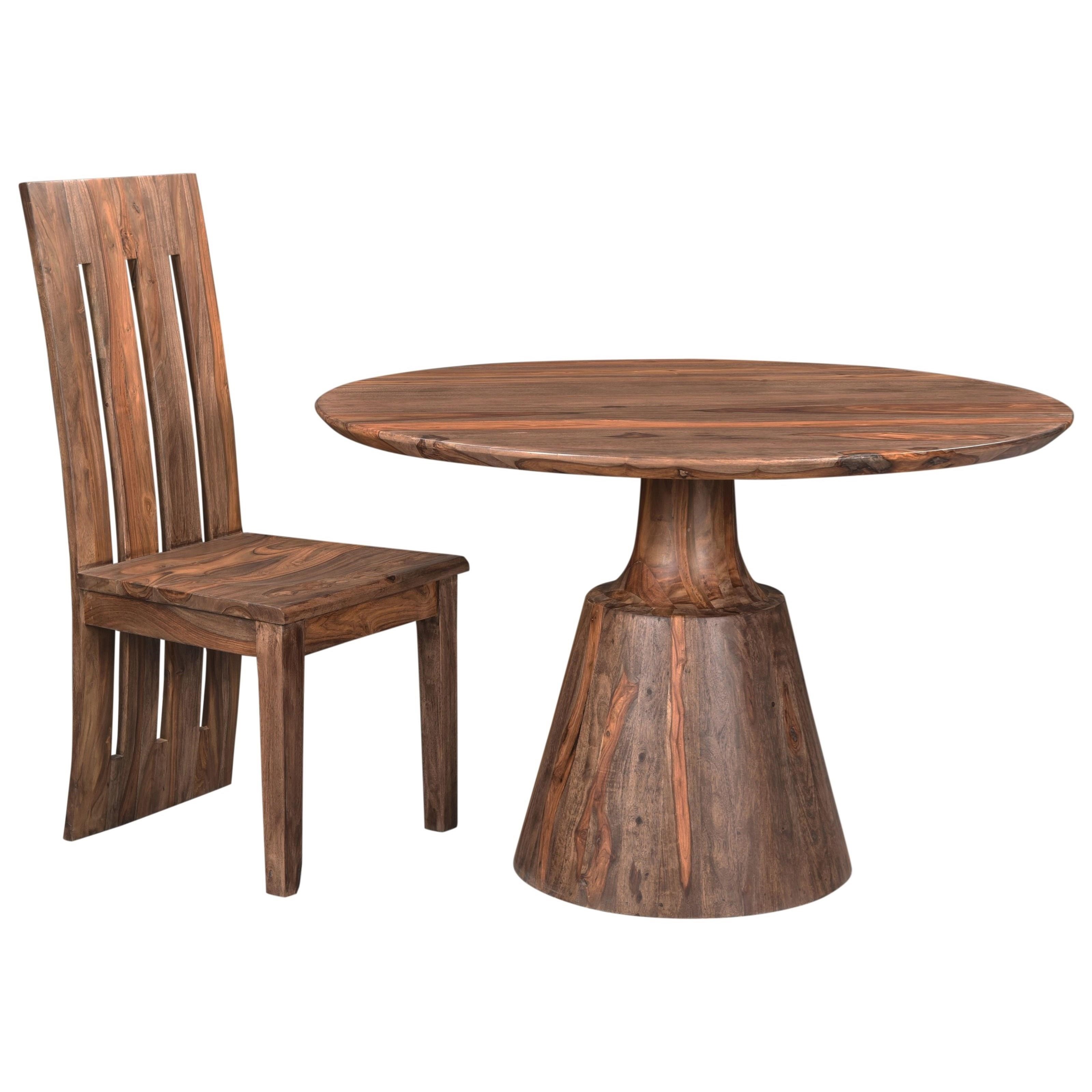 Coast to Coast Imports Brownstone Rustic Round Dining Table with