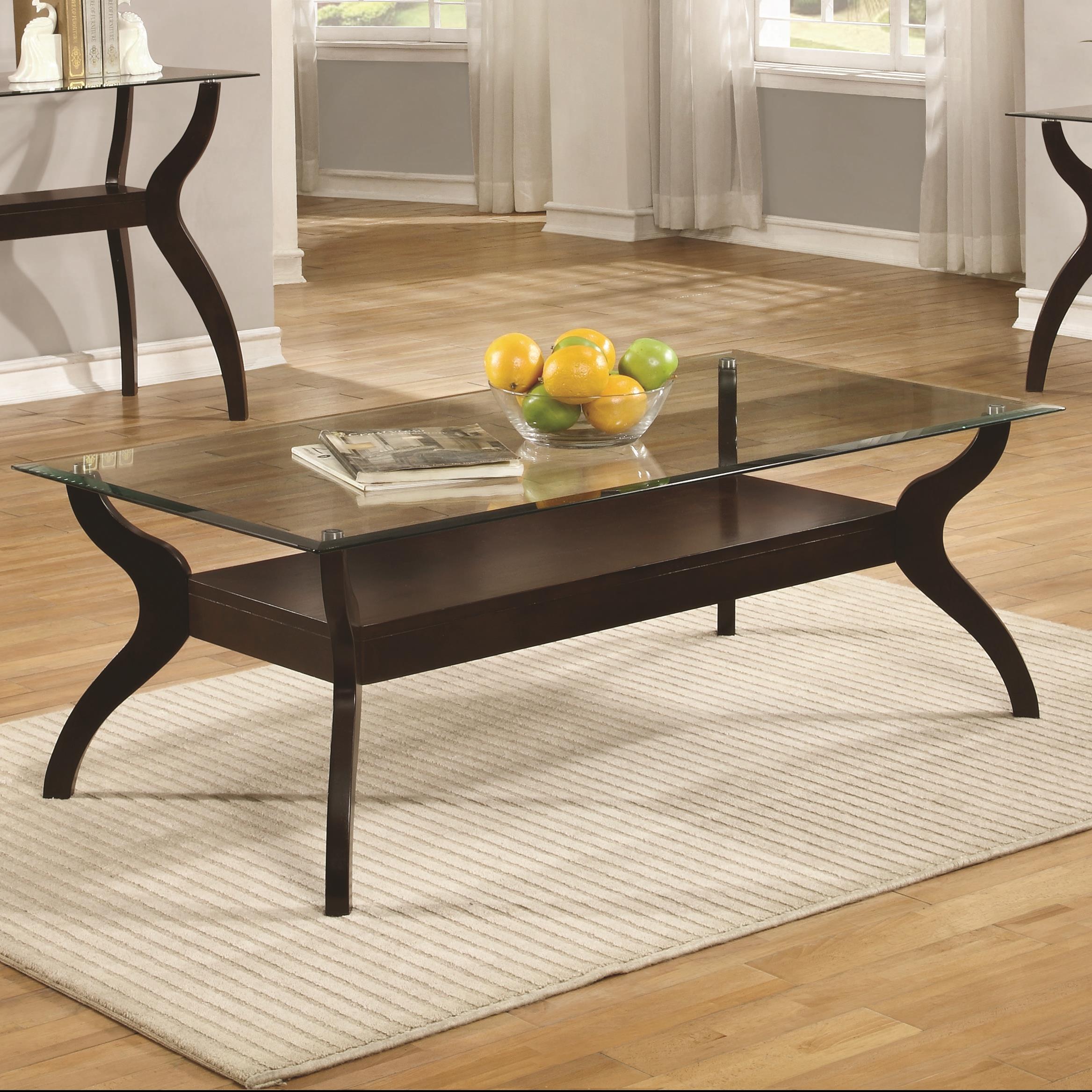 Coaster 70462 Mid Century Modern Coffee Table with Glass Top Value