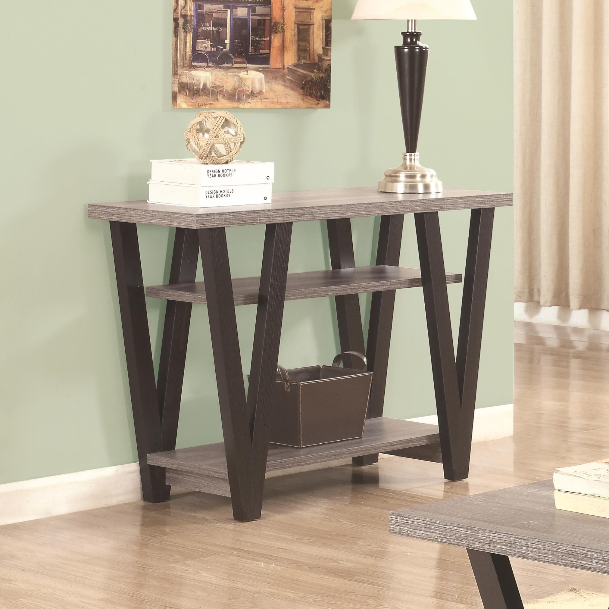 Coaster 70539 TwoTone Angled Leg Sofa Table Value City Furniture