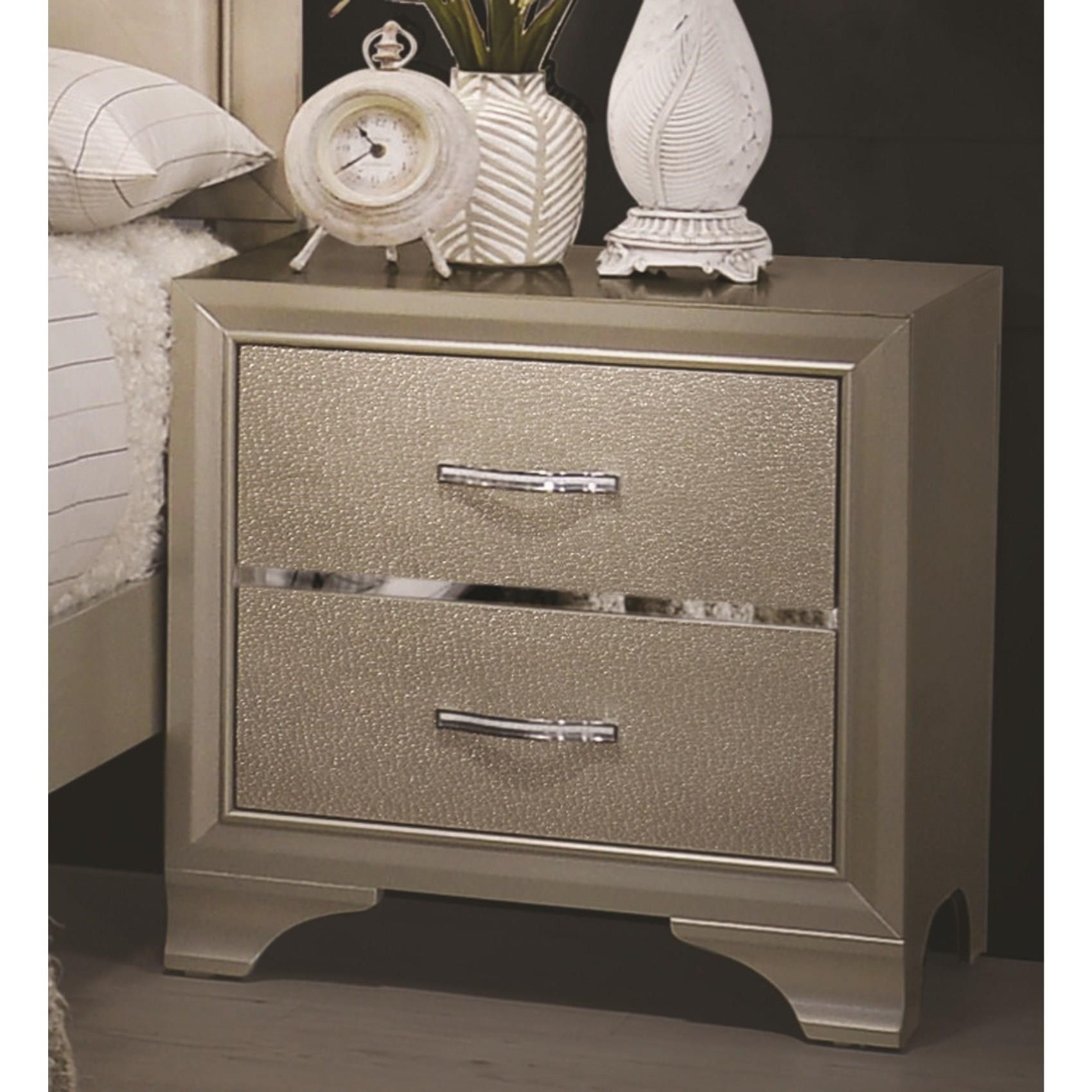 Coaster Beaumont Glamorous Nightstand with Two Drawers Value City