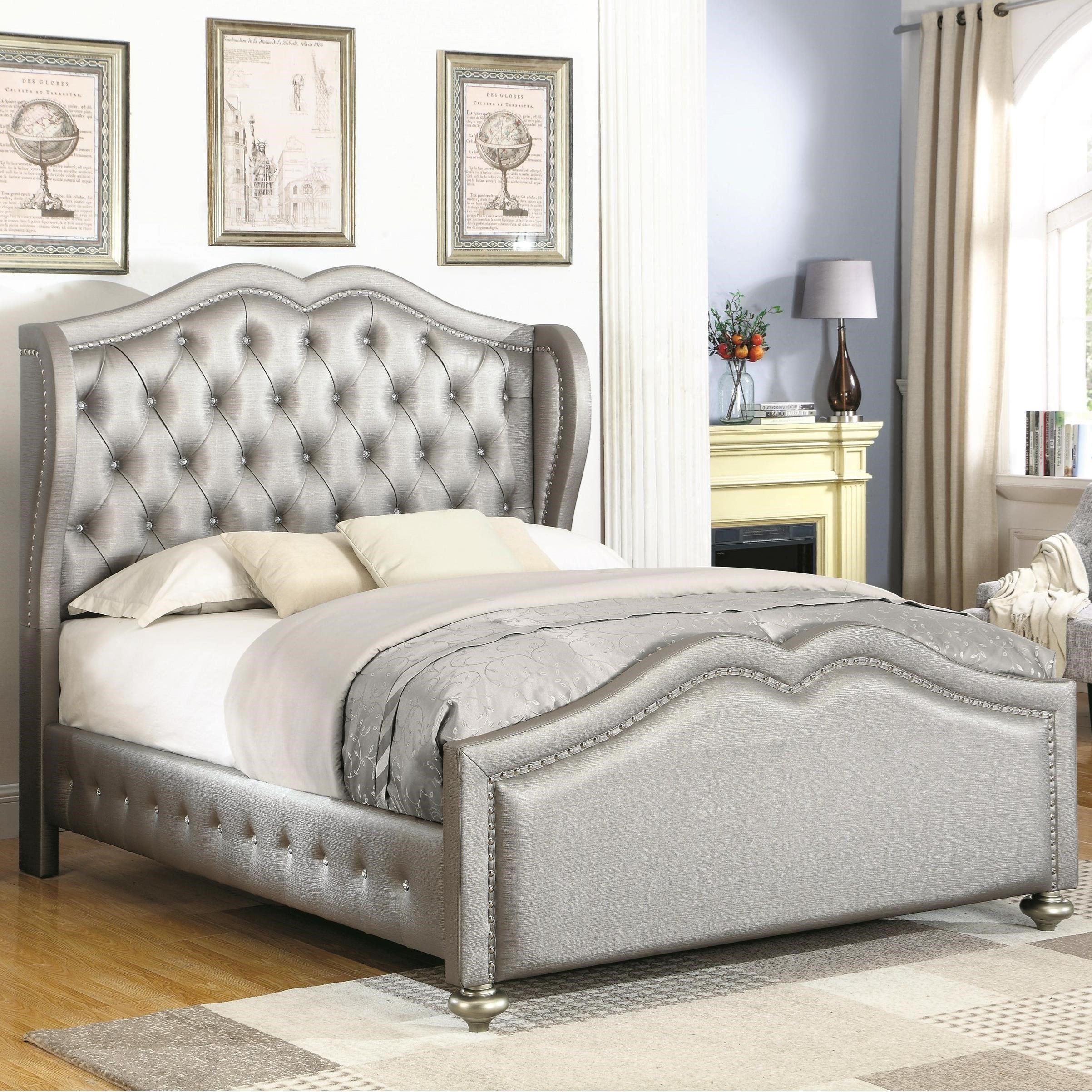Coaster Belmont Full Upholstered Bed with Tufted Wing ...