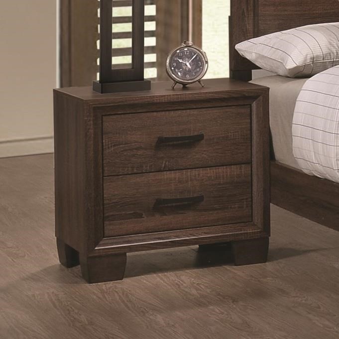 Coaster Brandon Transitional Two Drawer Nightstand Suburban Furniture