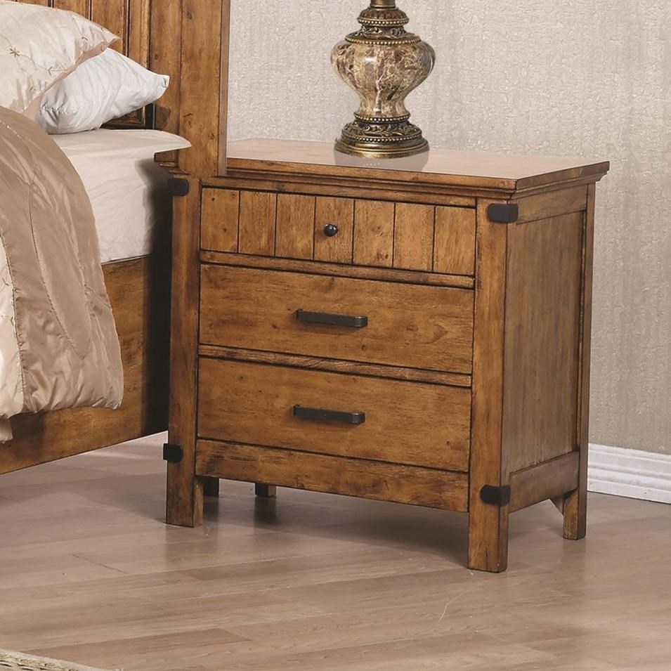 Coaster Brenner 3 Drawer Night Stand with FeltLined Drawer Value