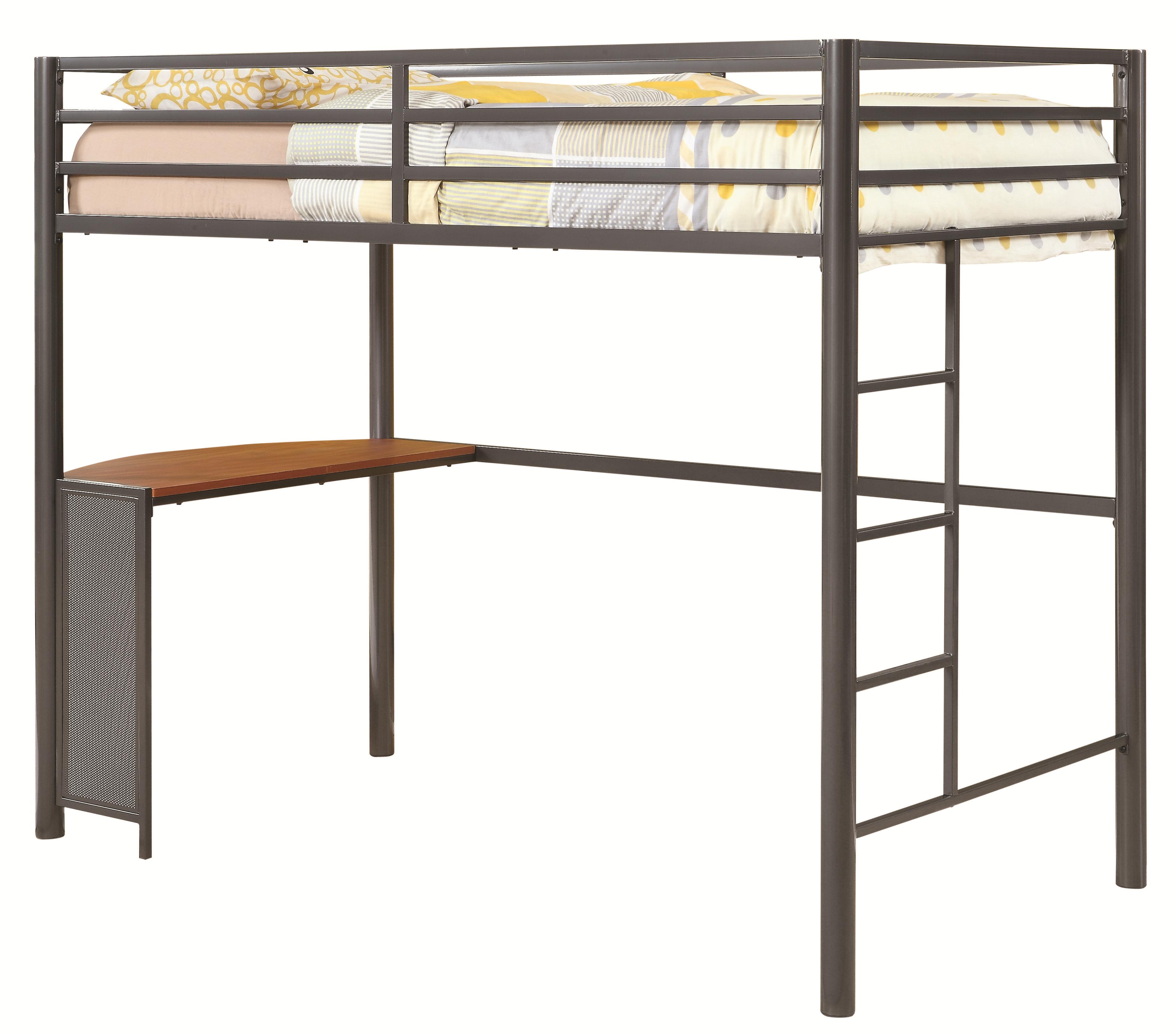 Coaster Bunks 460229 Twin Metal Workstation Loft Bed Corner Furniture
