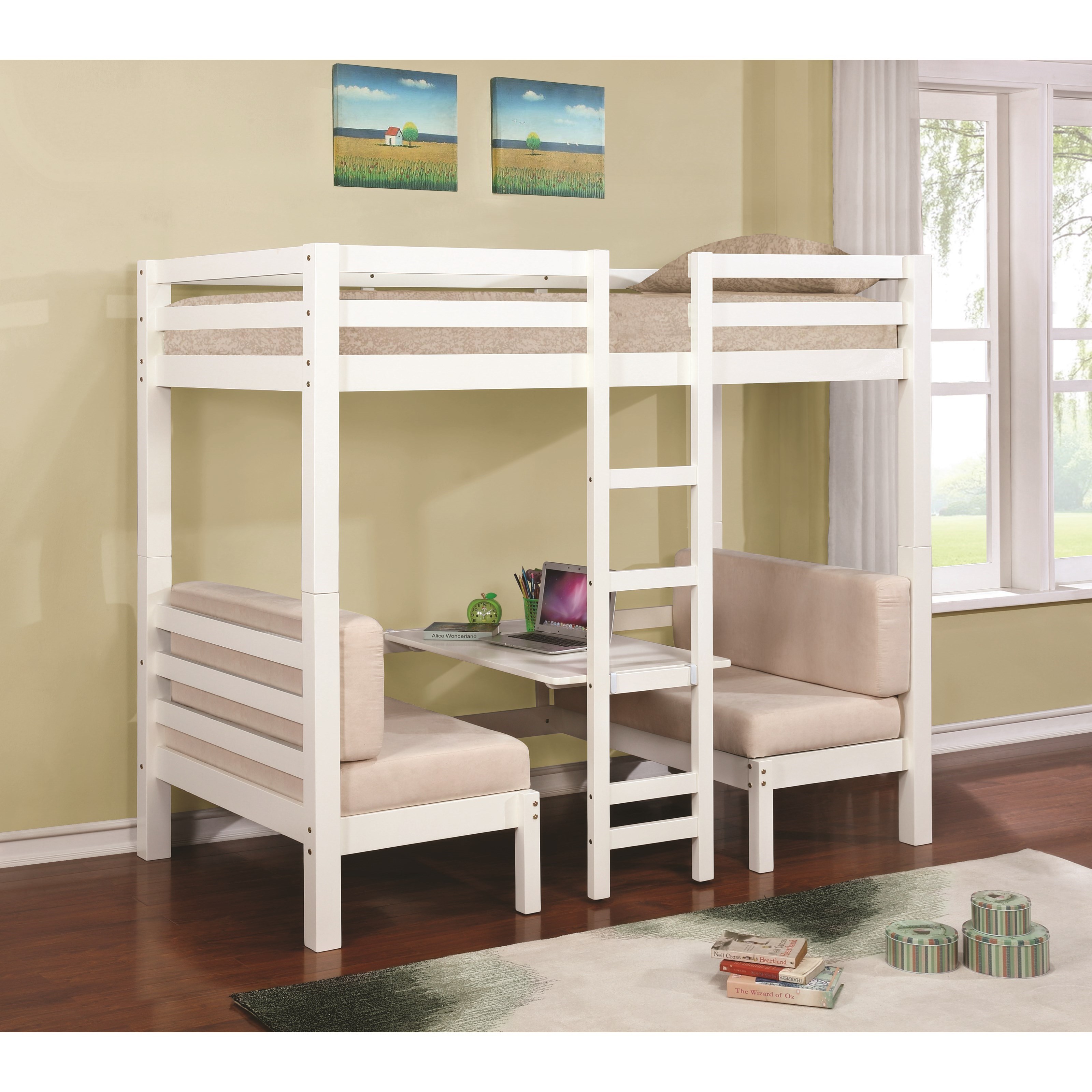 Coaster Bunks Twin Over Twin Convertible Loft Bed Knight Furniture
