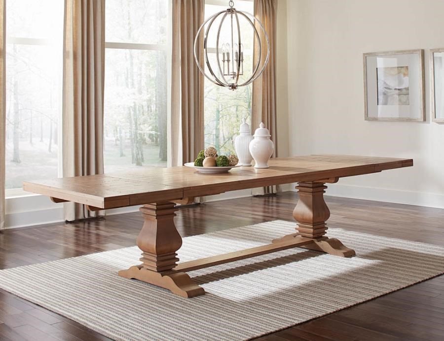 Coaster Florence Rectangular Double Pedestal Dining Table Dream Home