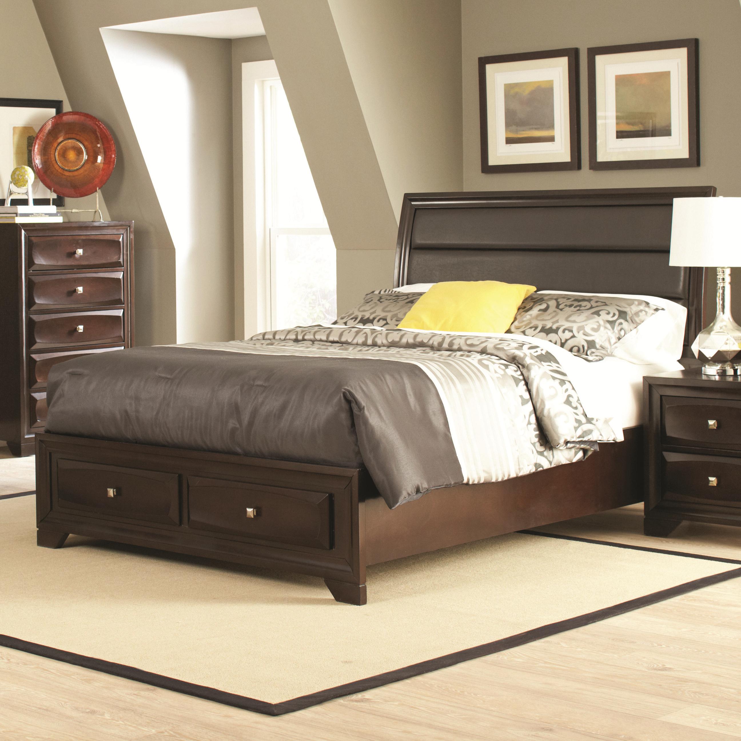 Coaster Jaxson 203481KW California King Bed with Upholstered Headboard