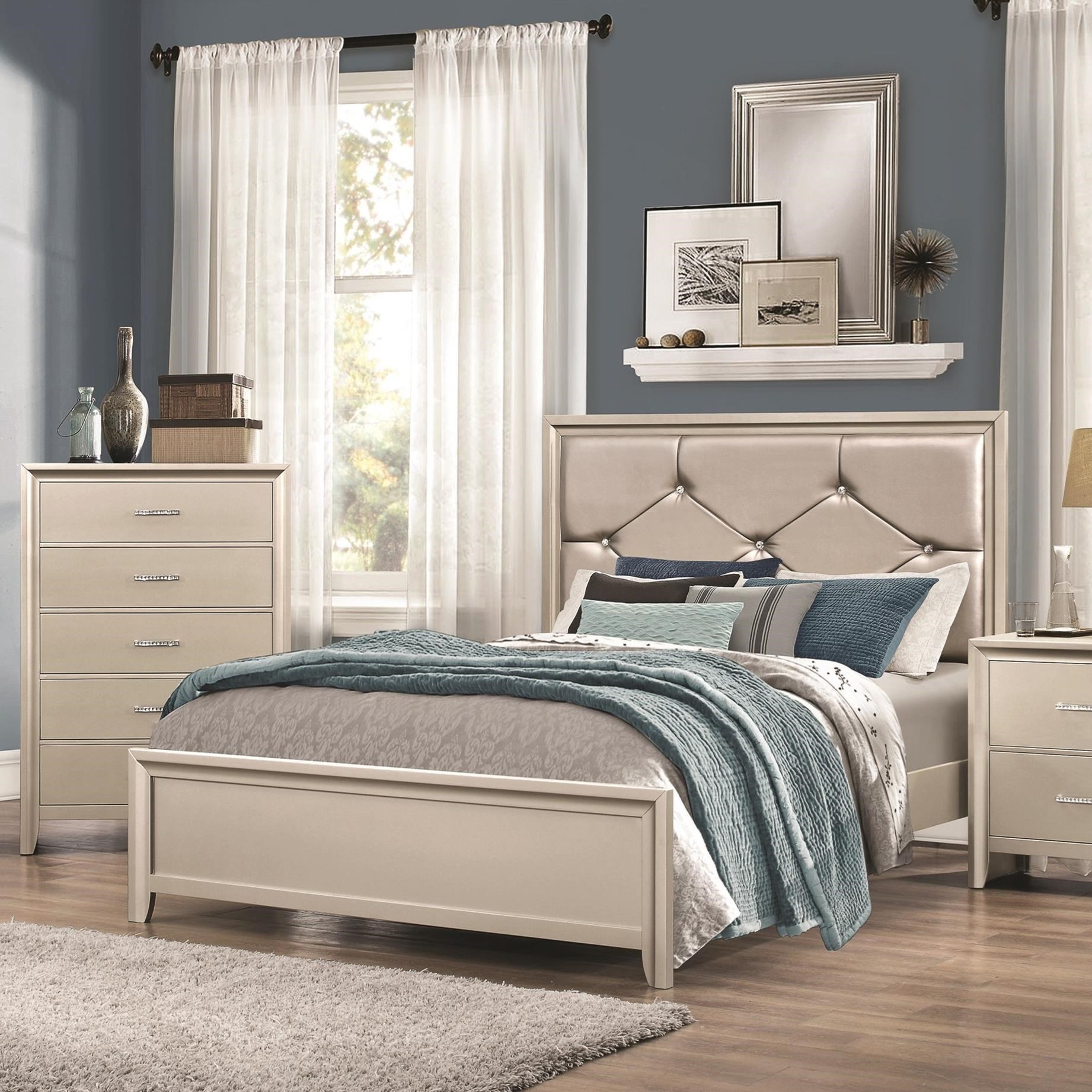 Coaster Lana King Bed with Upholstered Headboard Value City Furniture