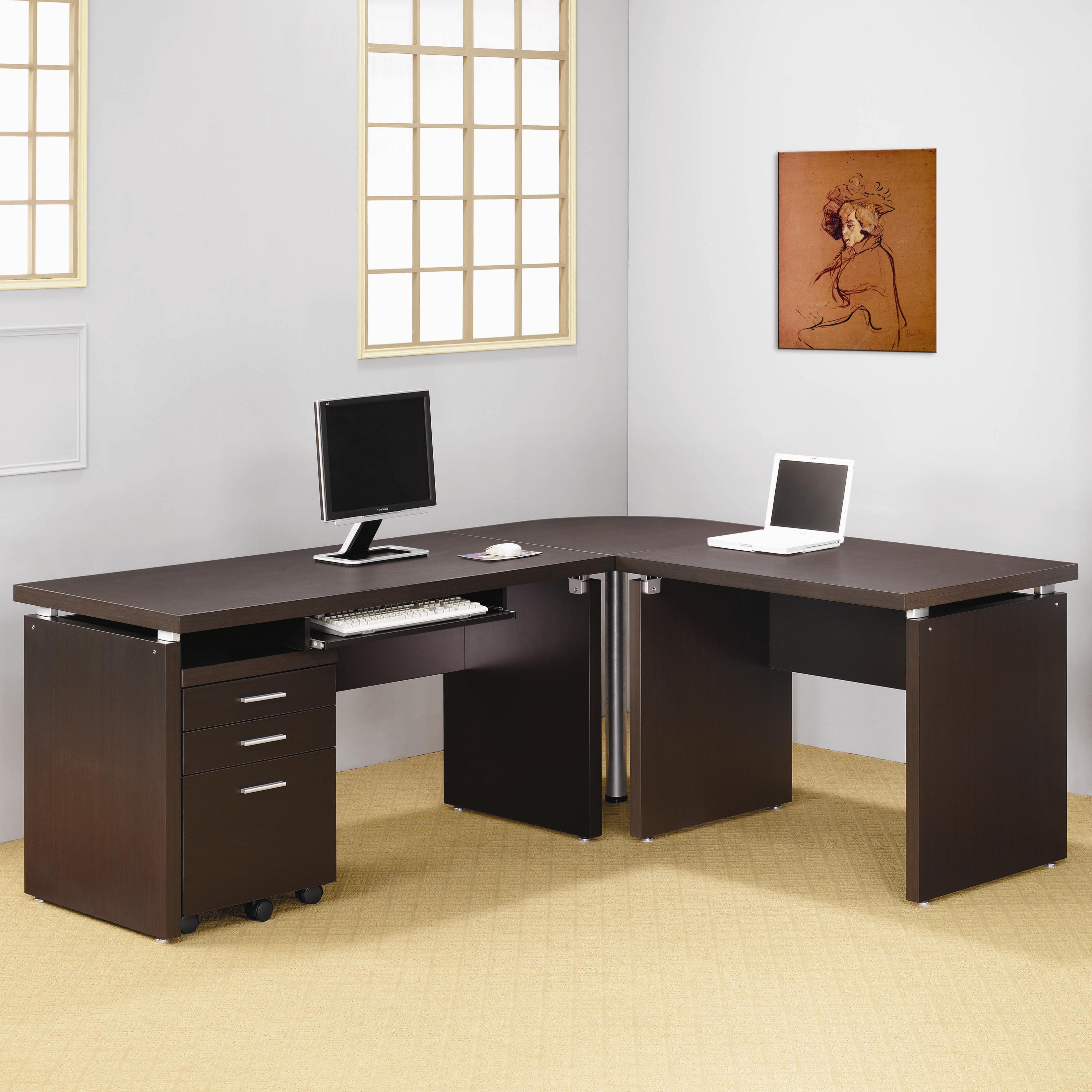 Coaster Skylar Contemporary L Shaped Computer Desk | Rife&#039;s Home
