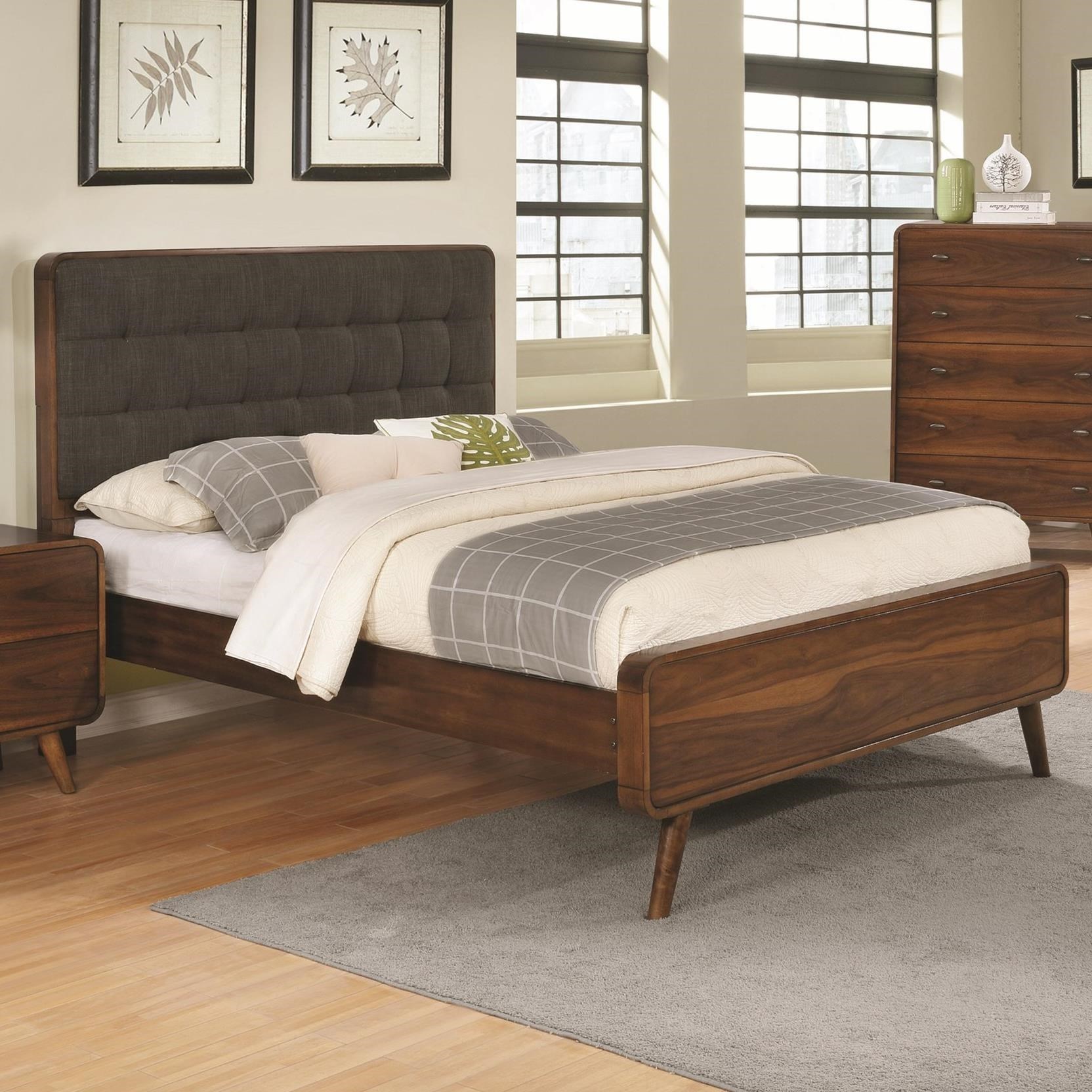 Coaster Robyn Queen Bed with Tufted Upholstered Headboard Dream Home Interiors Panel Beds