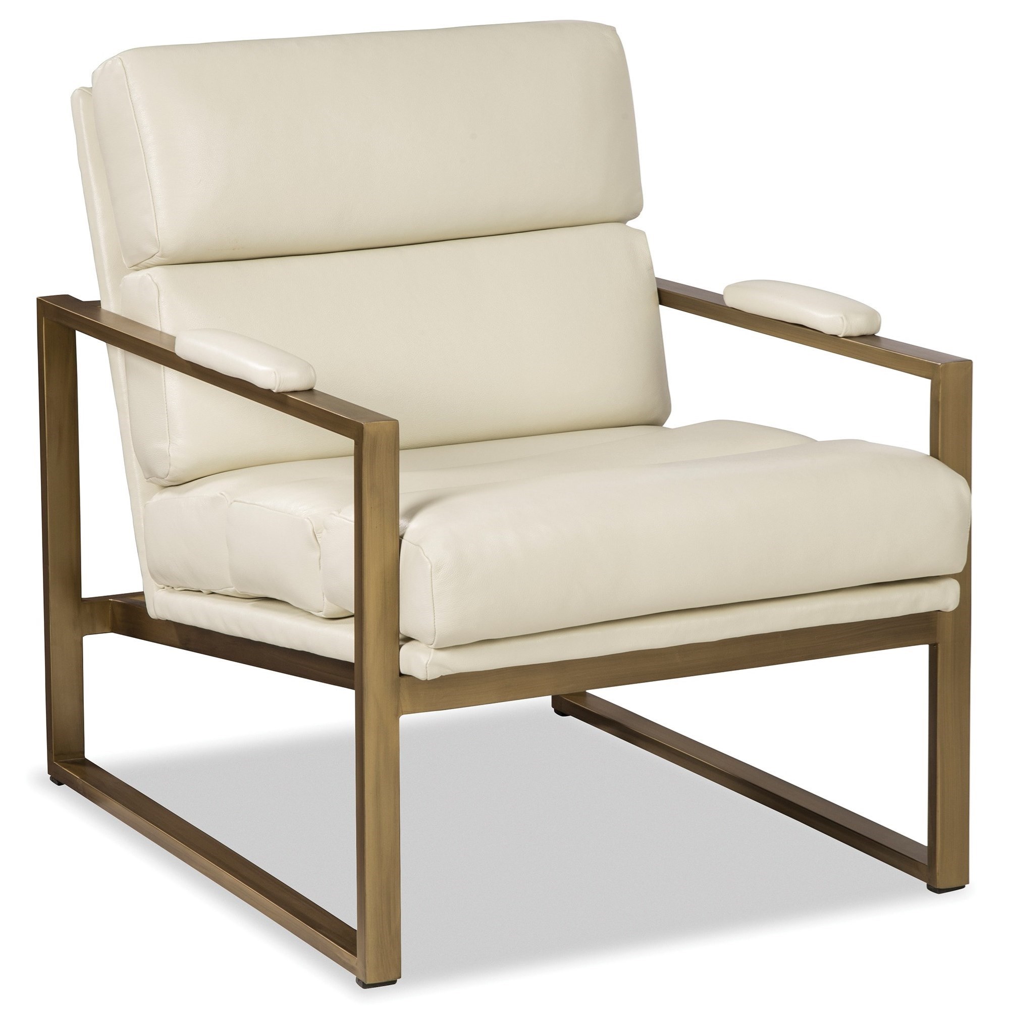 Craftmaster L090010 MidCentury Modern Leather Chair with Metal Frame