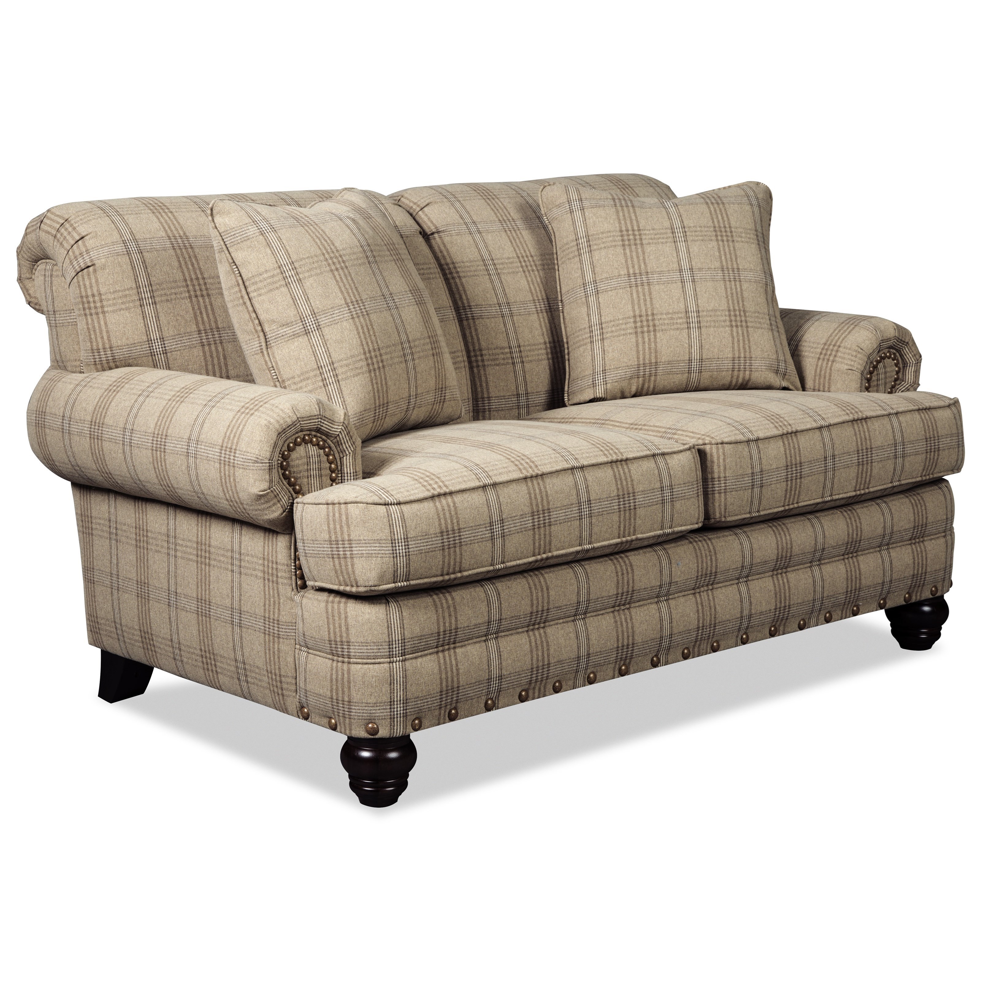 Hickory Craft 7281 Traditional Loveseat with Rolled Arms and Turned