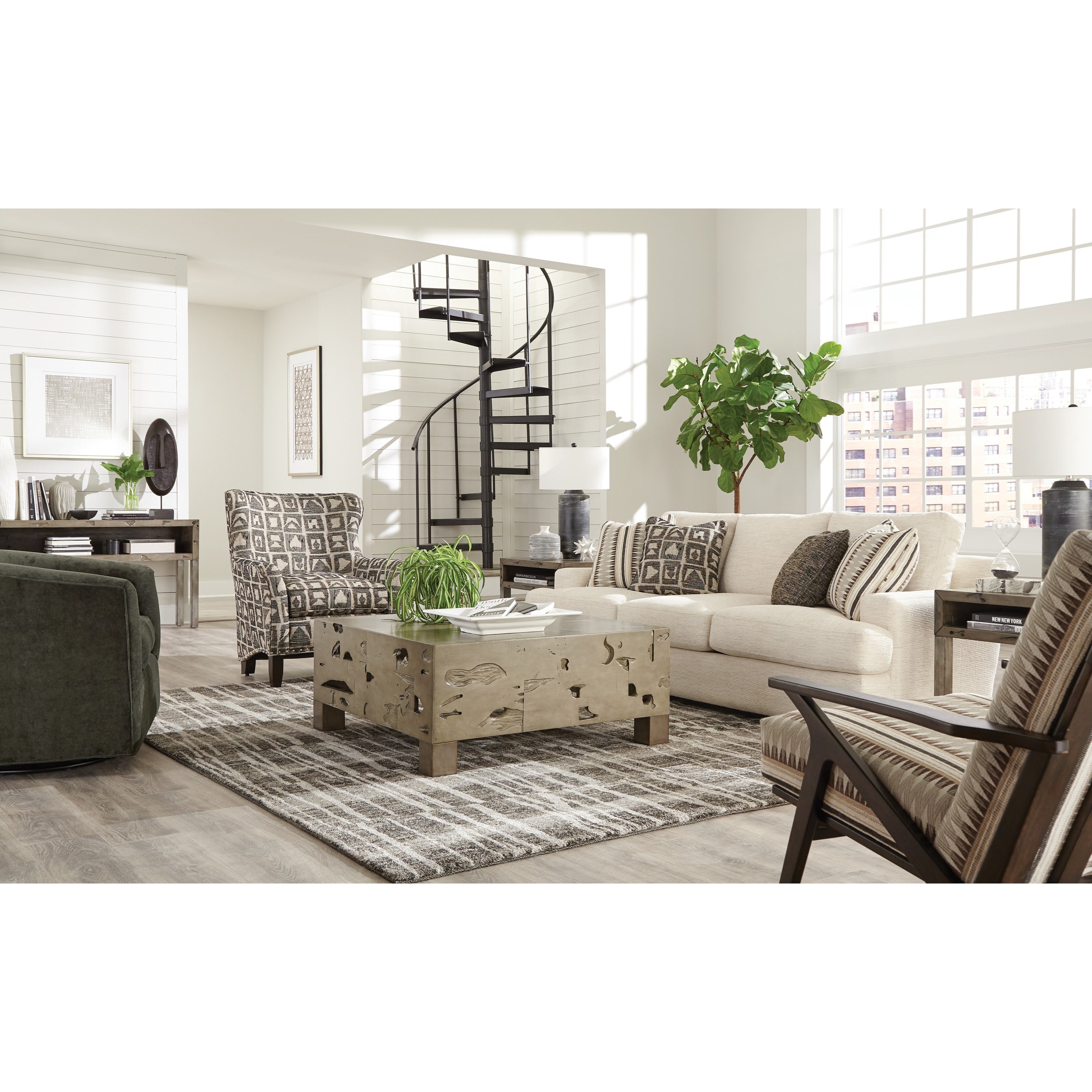 Hickory Craft 792150 Contemporary Sofa with Low Arms and Four Toss