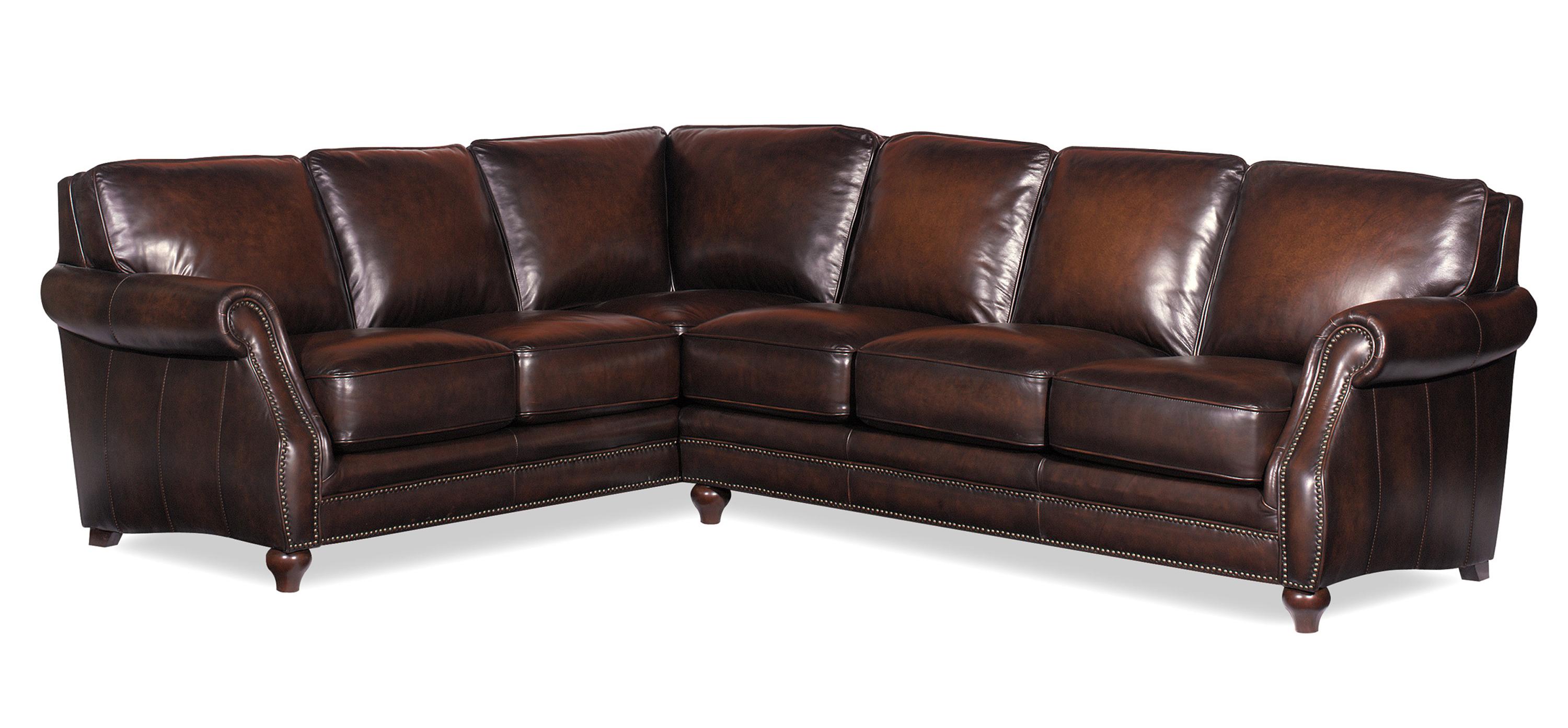 Nailhead Leather Sectional Sofa Baci Living Room