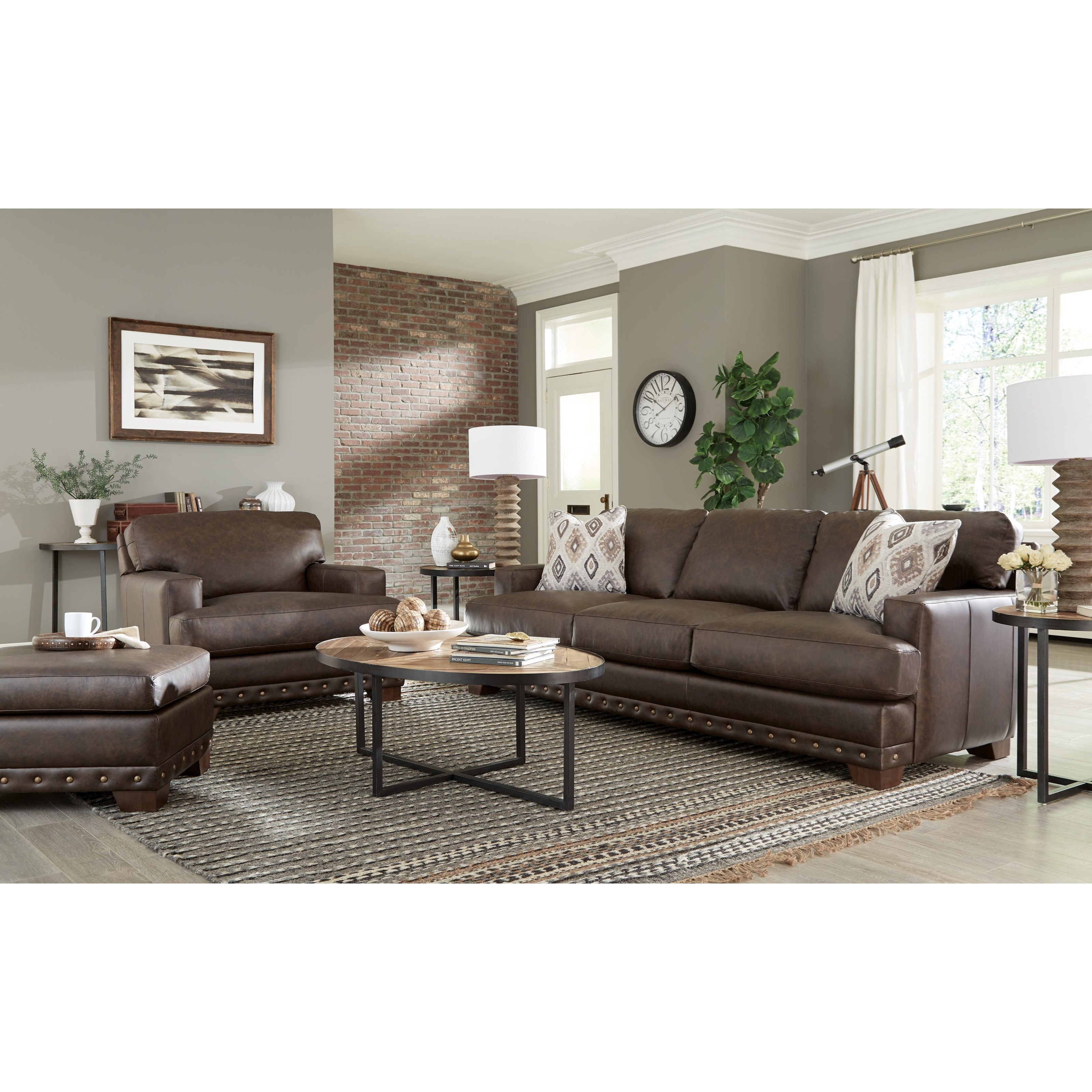 Craftmaster L782750 L782720BD Contemporary Leather Chair and a Half