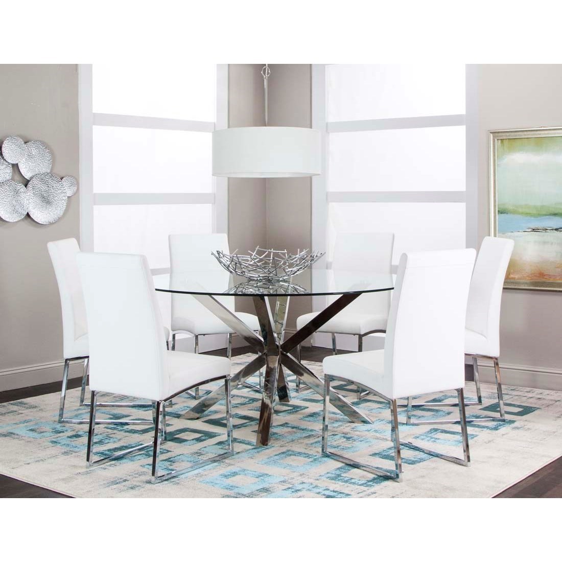 Round Glass Table And Chairs Criss Cross Round Glass Dining Table