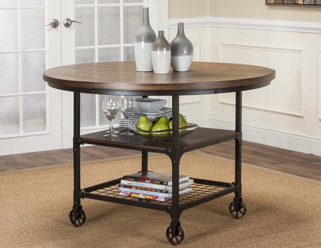 Cramco, Inc Craft Round Rustic Dining Table with Storage Value City