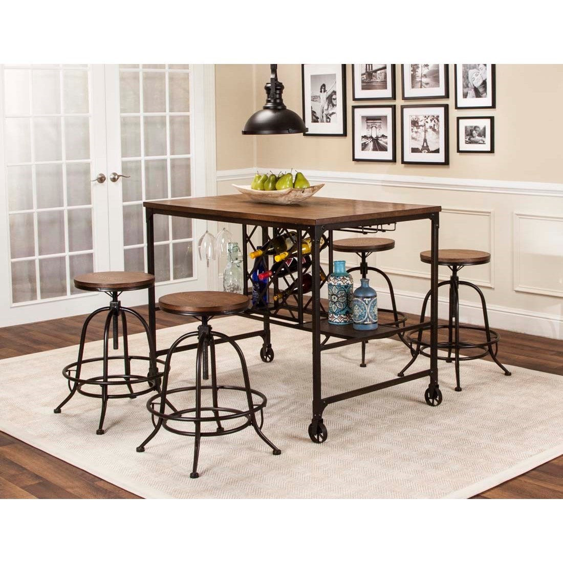 Cramco Inc Craft 5 Piece Counter Height Storage Table and