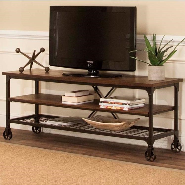 Cramco, Inc Craft Industrial TV Stand With Open Shelves Royal Furniture TV Stands