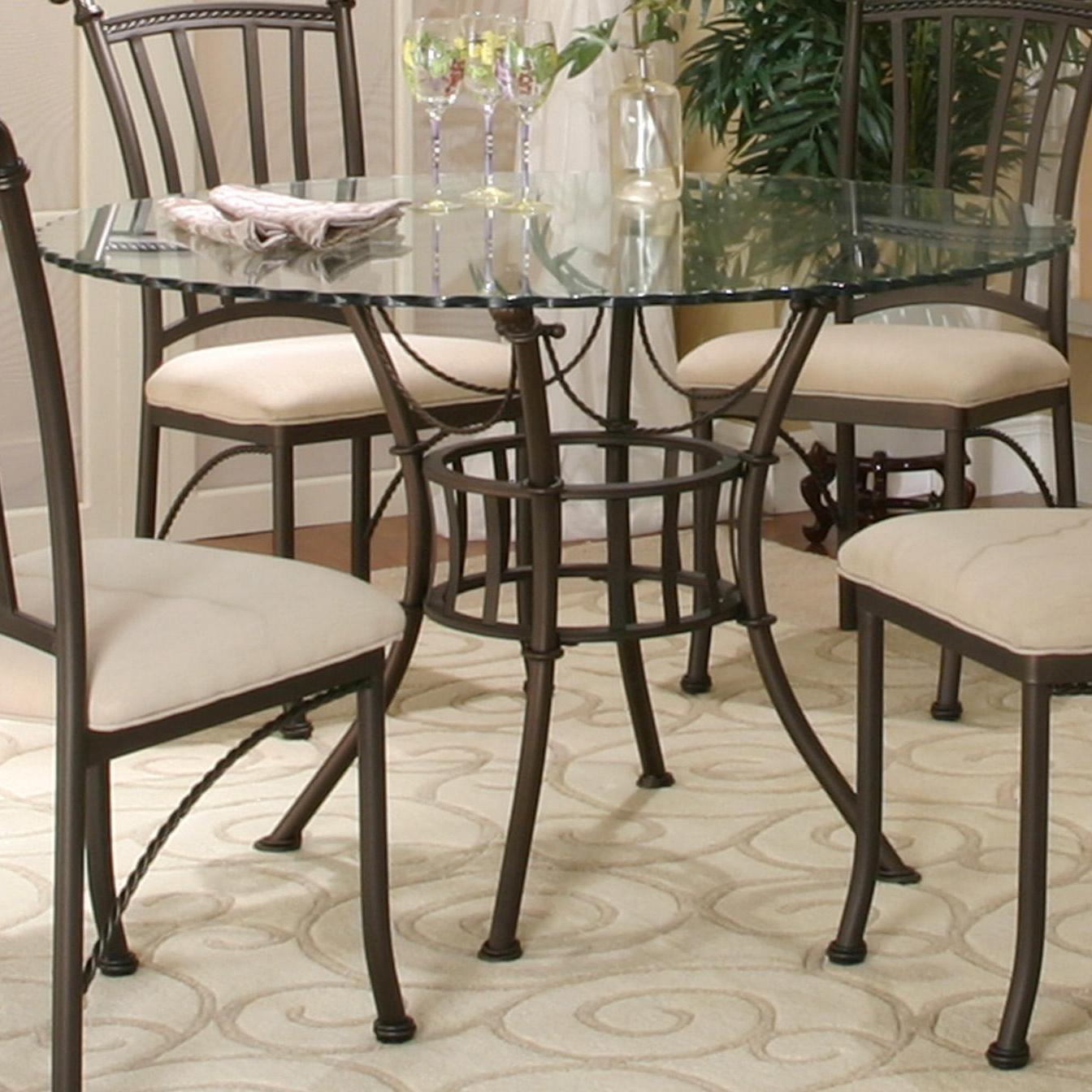 Round Glass Top Wrought Iron Dining Room Table And Chairs Dining