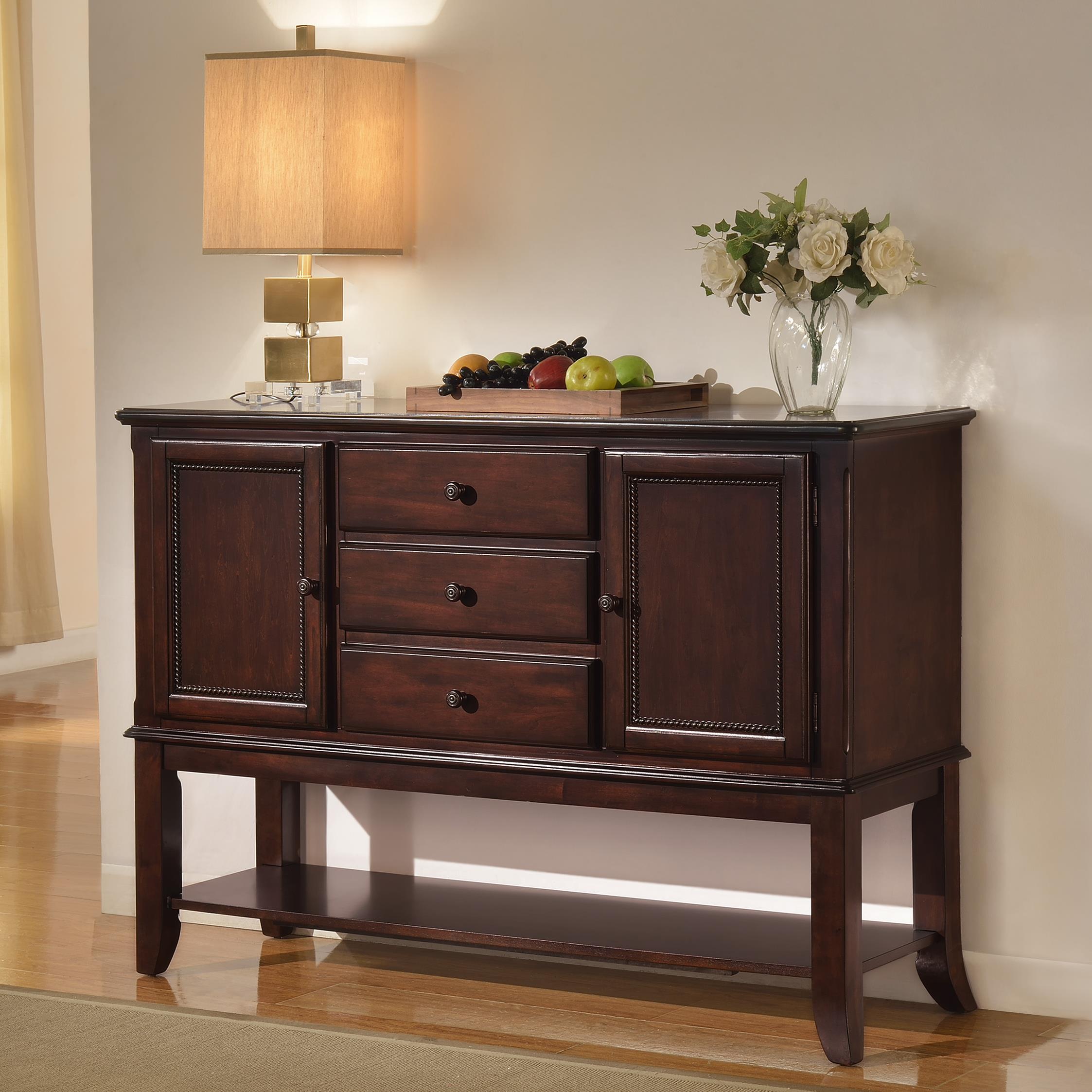 Crown Mark Merlot 2145SB Side Board with Open Bottom Shelf Del Sol