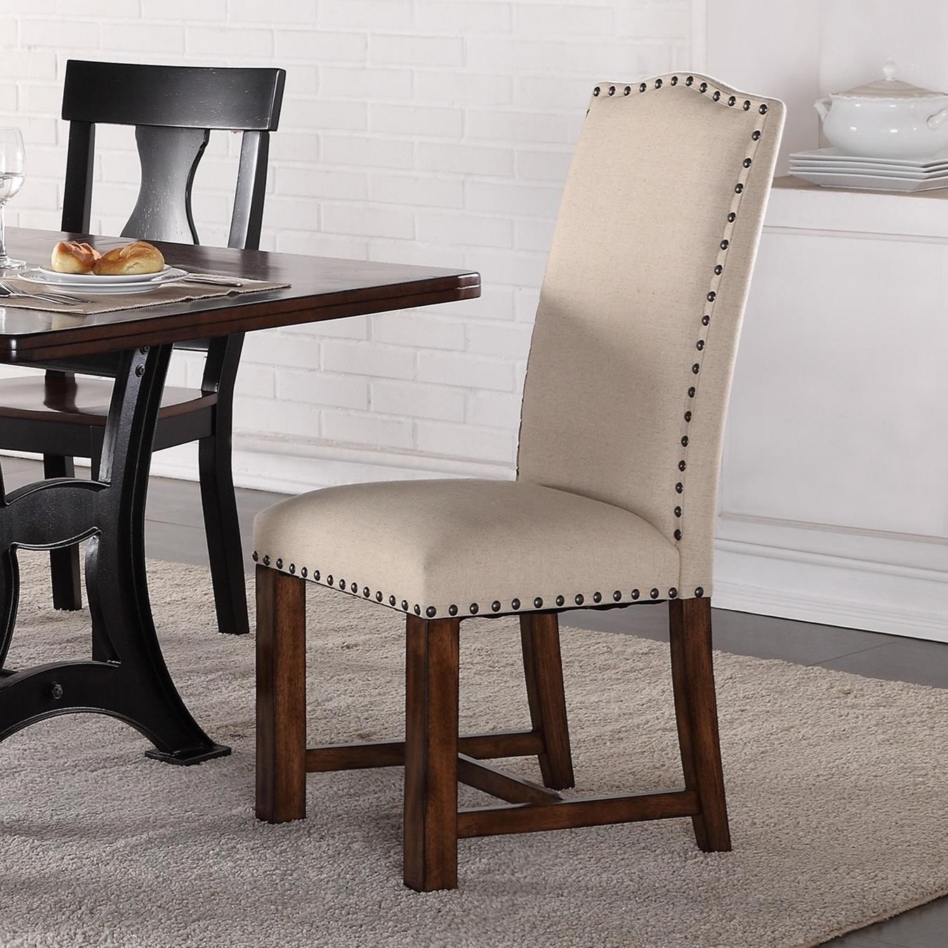 Crown Mark Astor 2106S Upholstered Parson Chair with Nailhead Trim