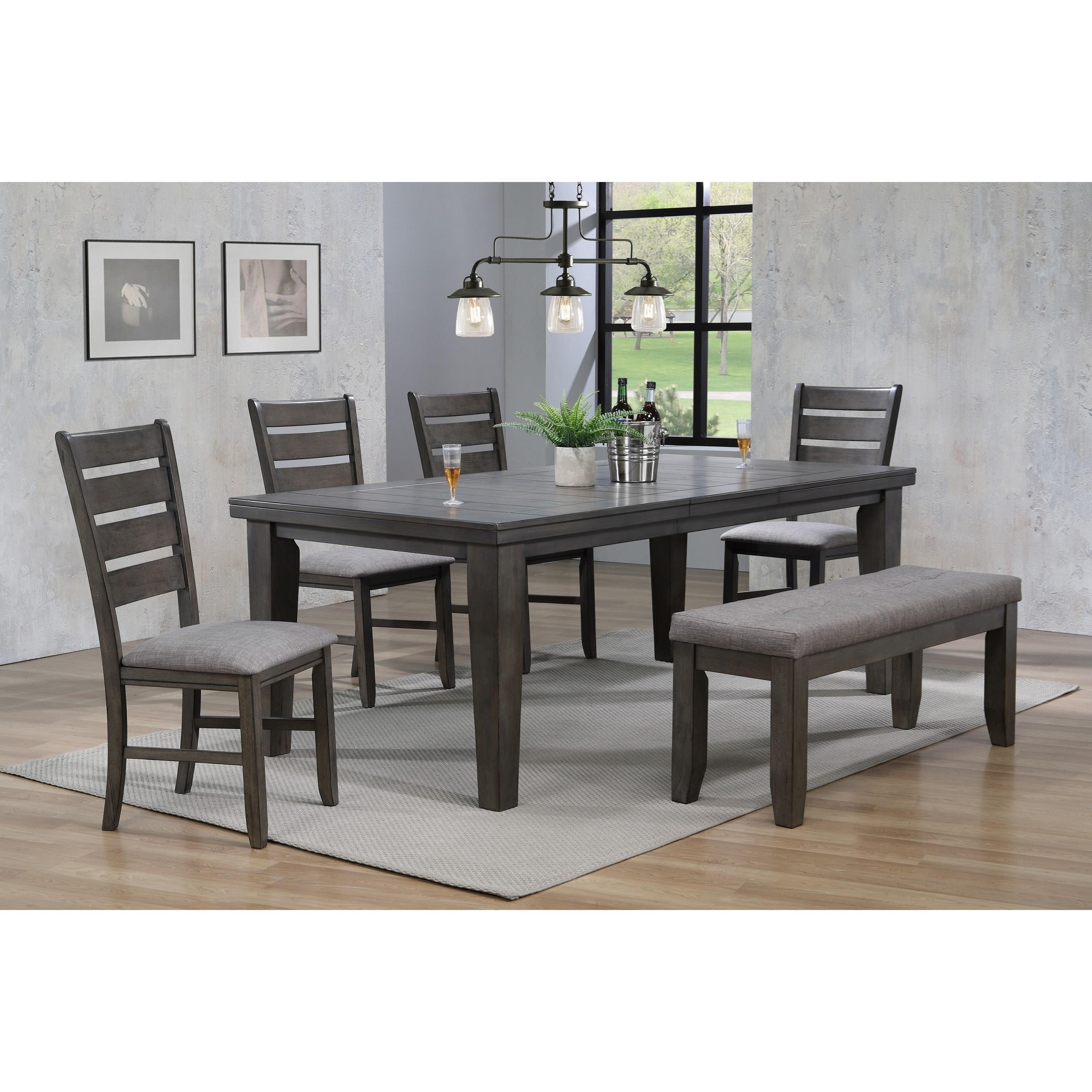 Crown Mark Furniture Bardstown 2152GYT4282 Dining Table with 18" Leaf