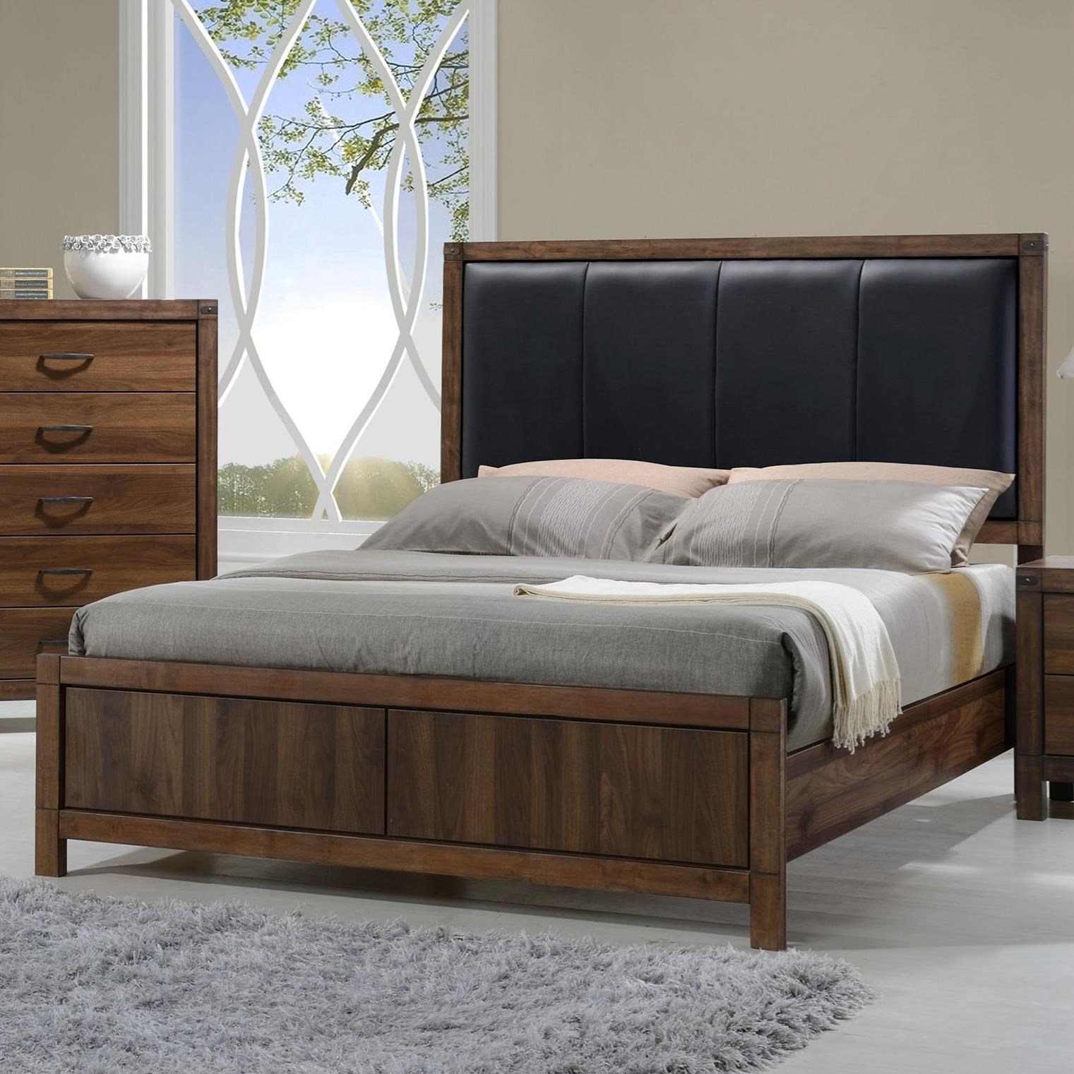 Crown Mark Belmont Queen Bed with Upholstered Headboard Del Sol