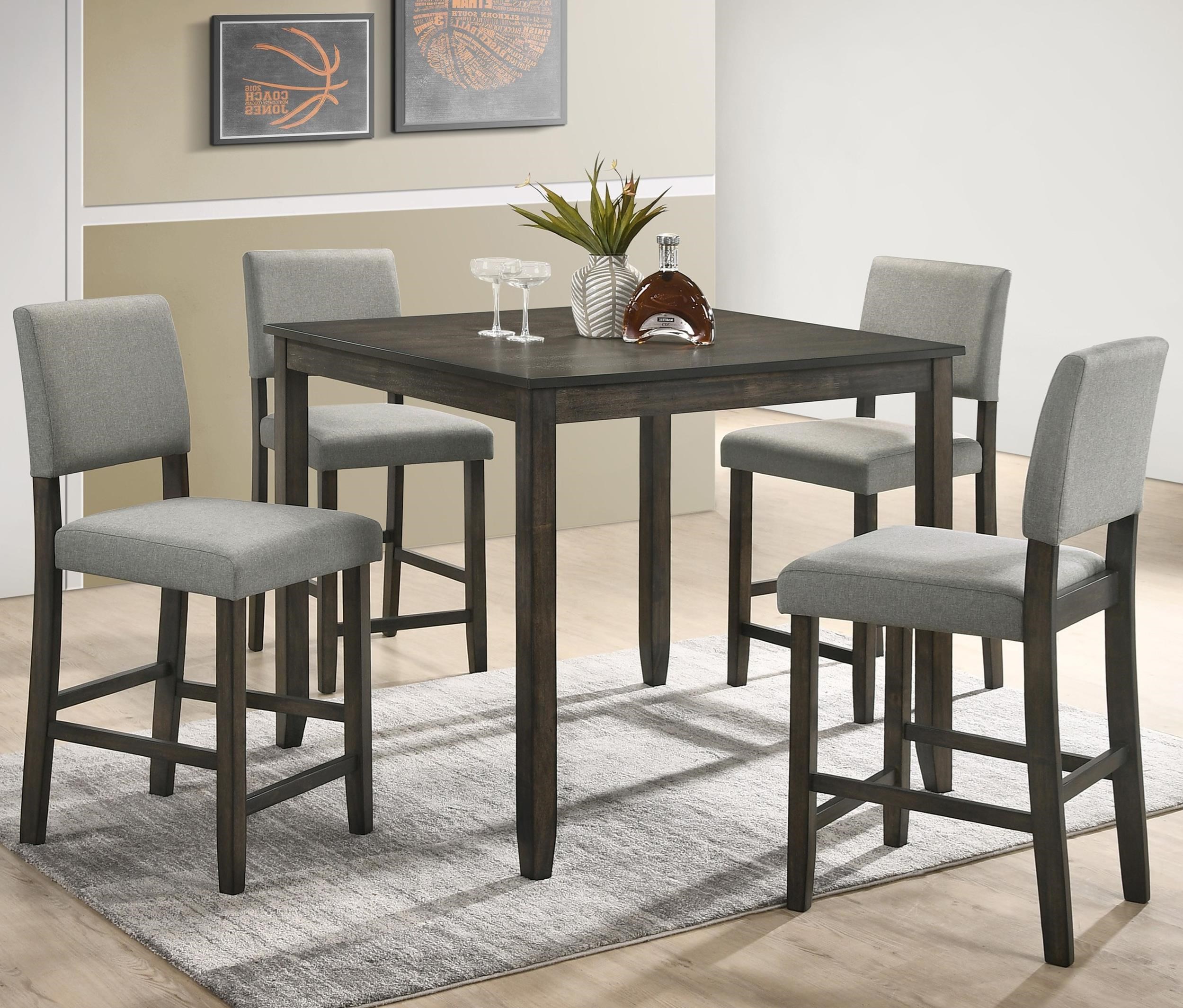 Crown Mark Derick 5 Piece Counter Height Table Set | Rooms for Less ...