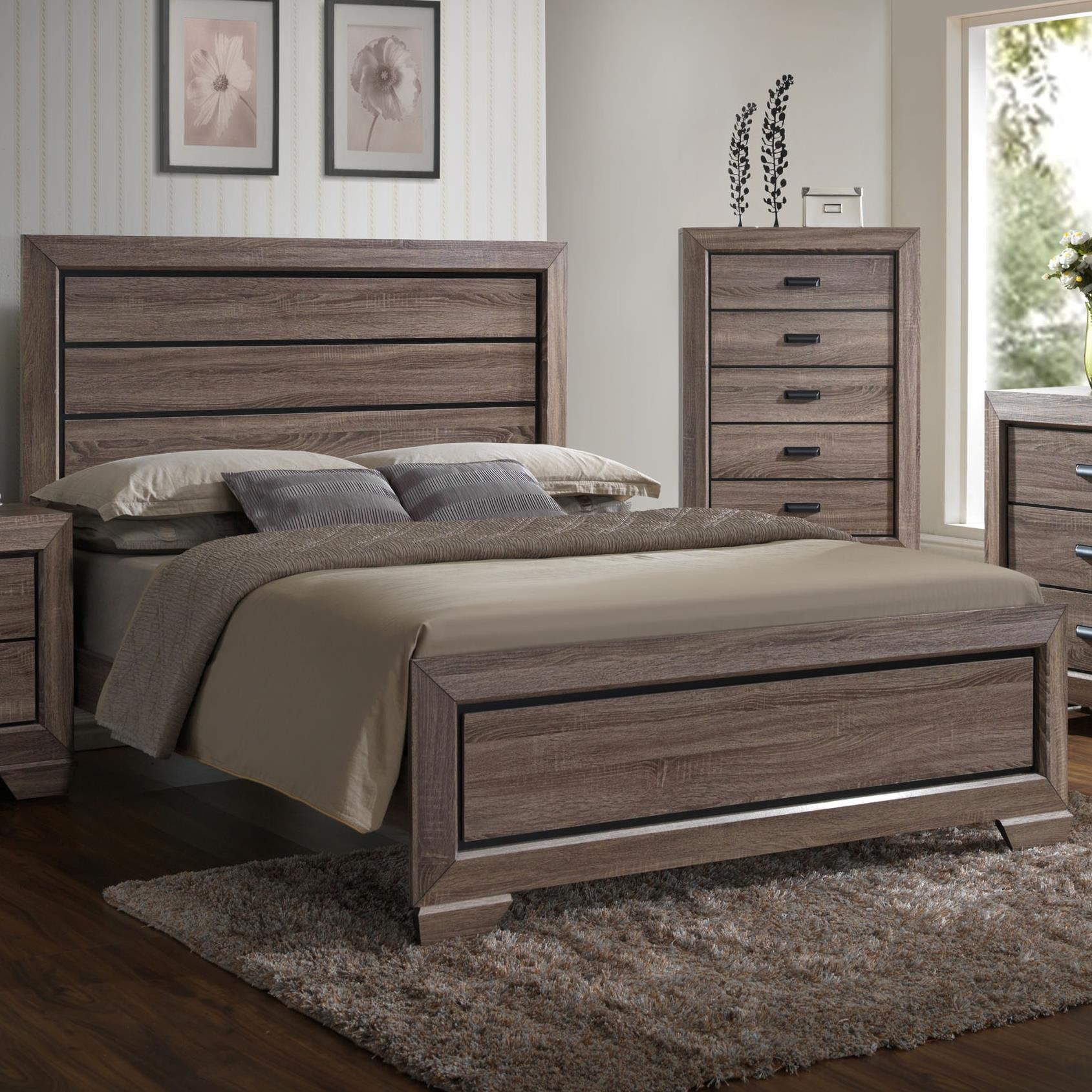CM Farrow B5500KHBFB+KQRAIL King Headboard and Footboard Panel Bed