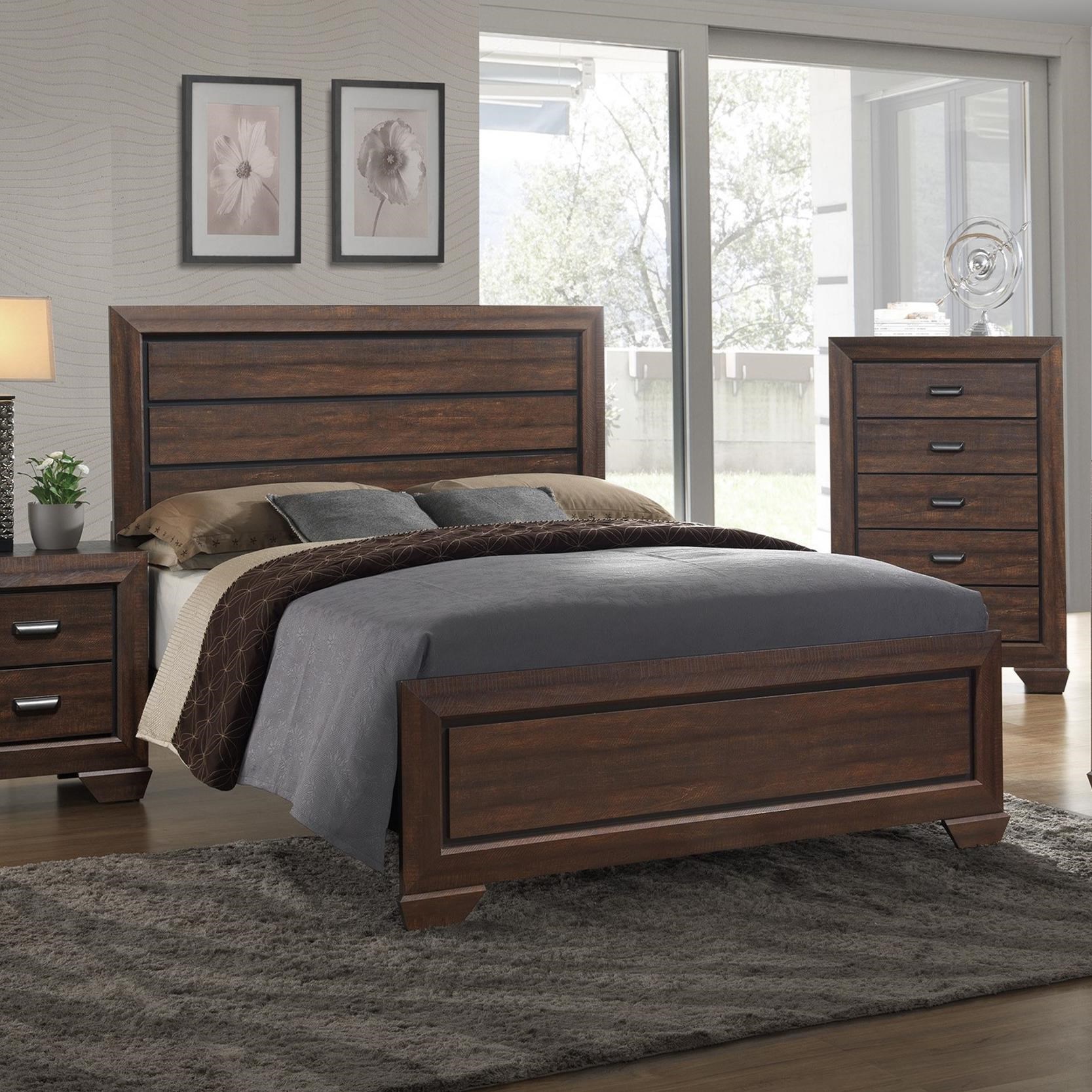 Crown Mark Farrow Full Headboard and Footboard Panel Bed Value City