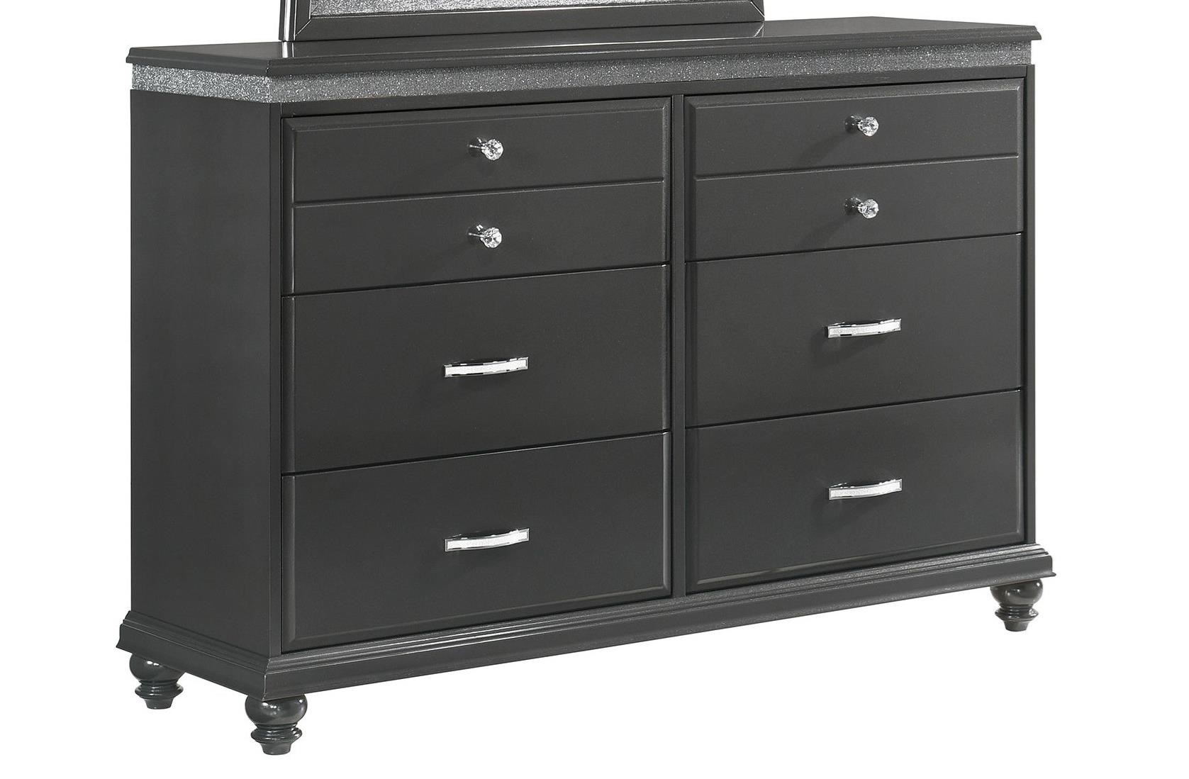 Crown Mark FRAMPTON Glam Dresser with Bun Feet Value City Furniture