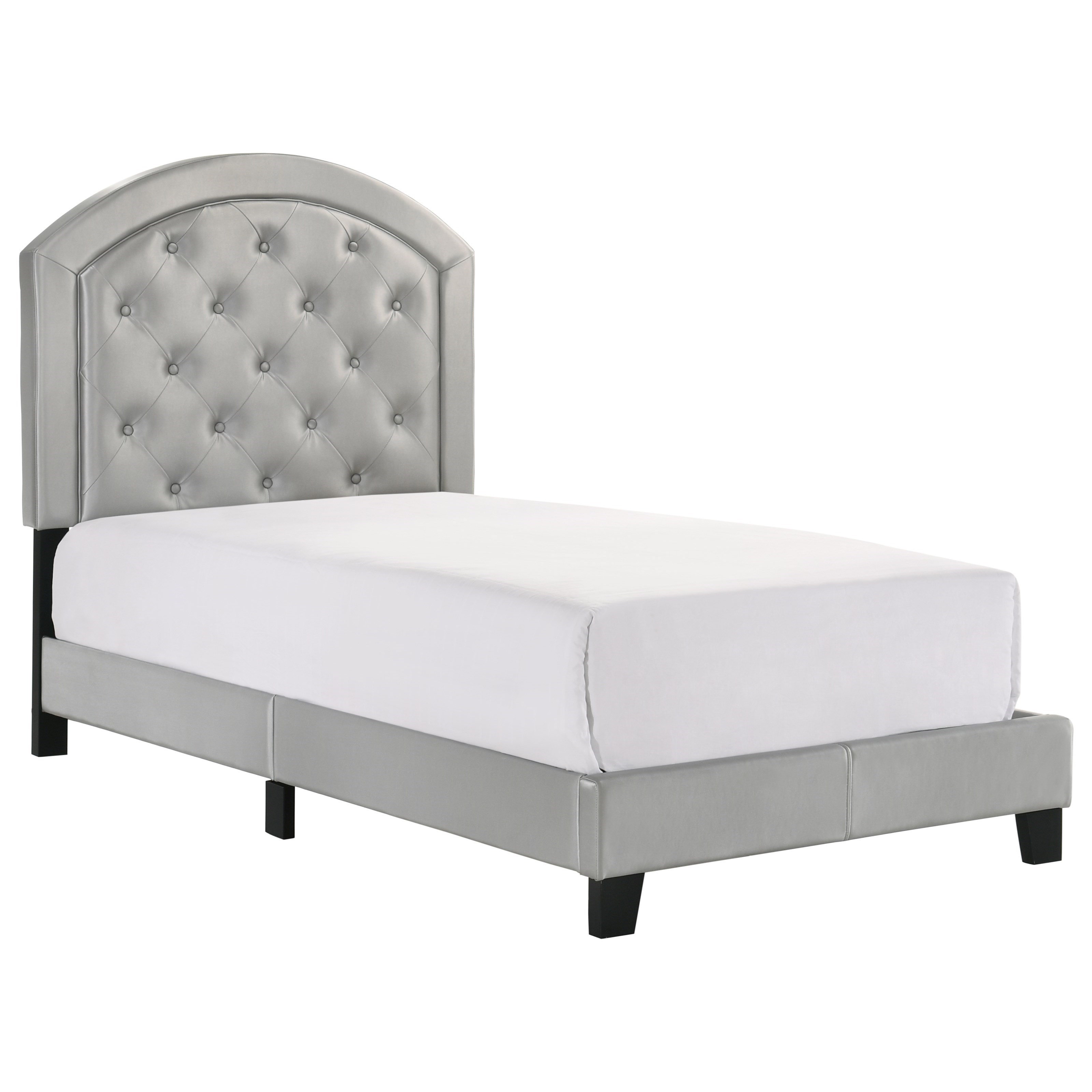 Crown Mark Gaby Twin Upholstered Platform Bed with Adjustable Headboard
