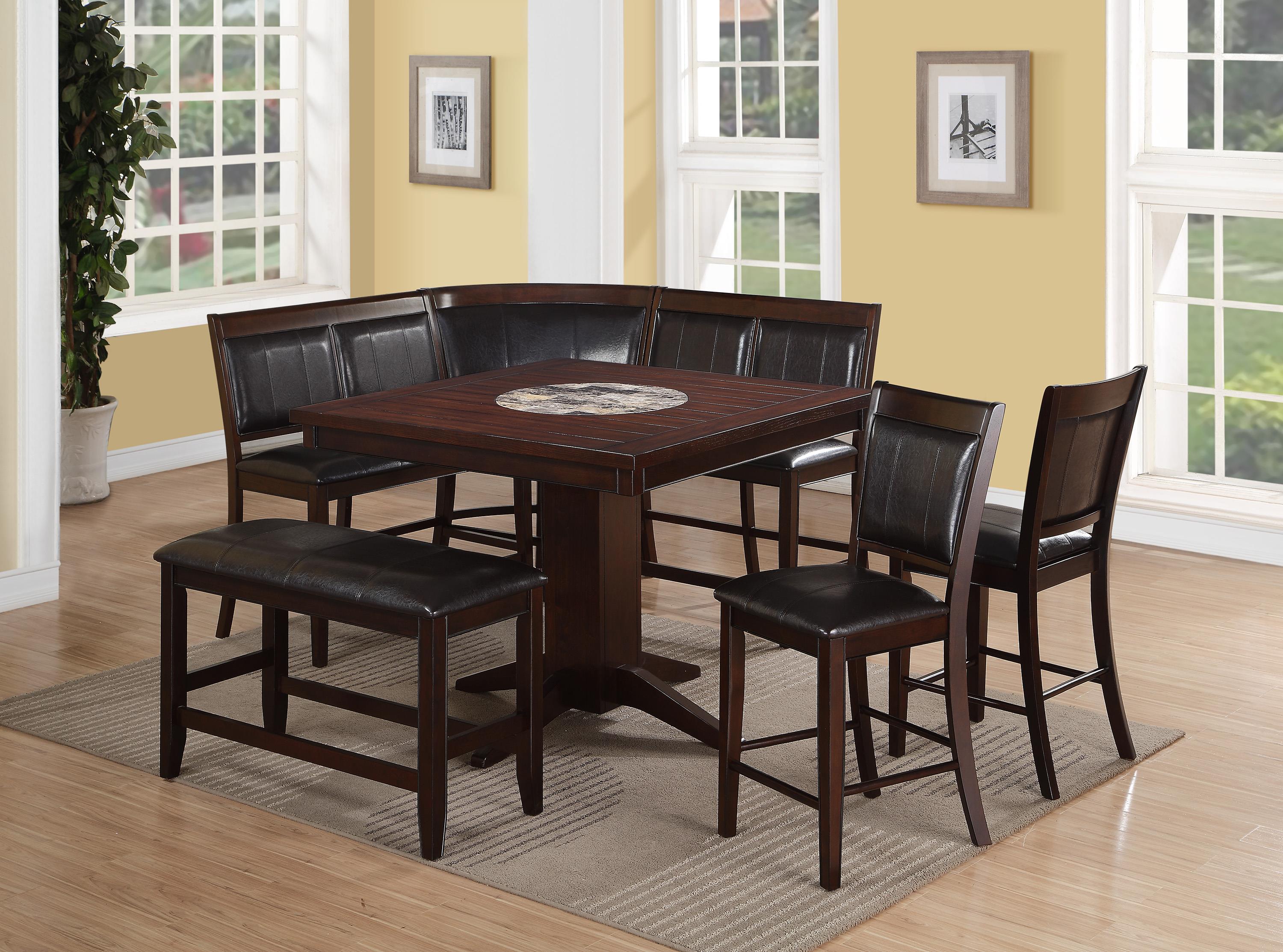 Crown Mark Harrison 7 Piece Counter Height Dining Set with Upholstered 