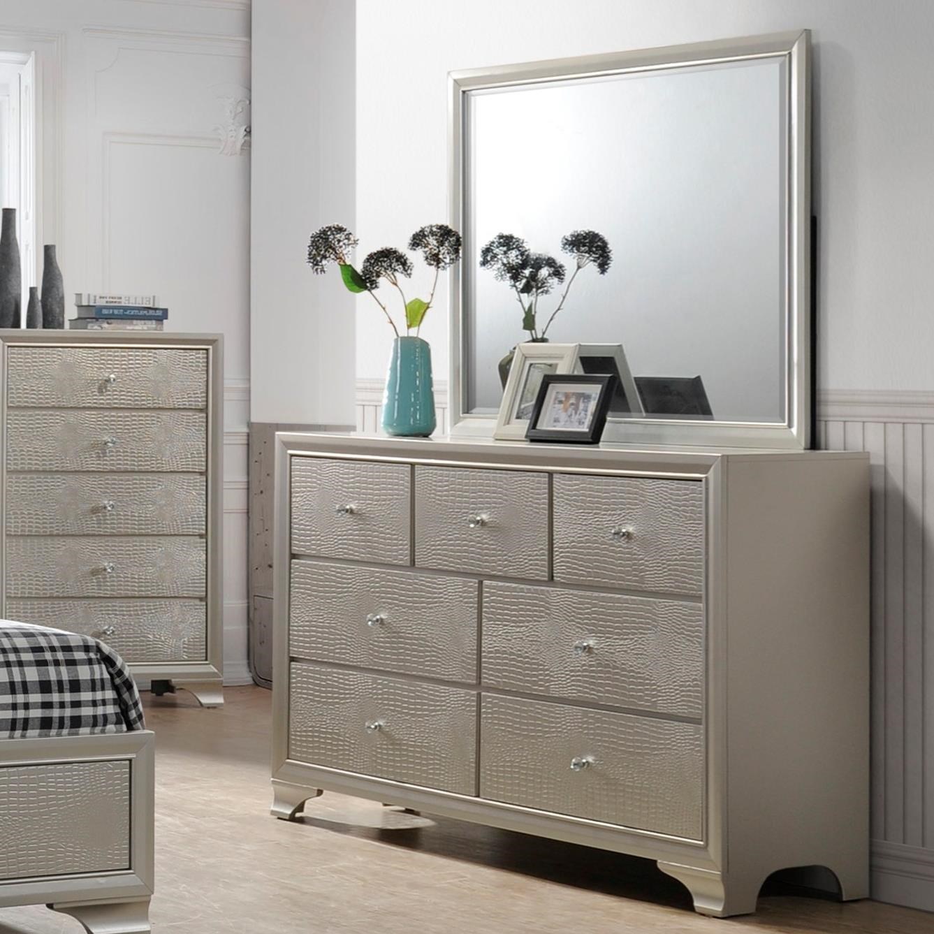 Crown Mark Lyssa Glam Dresser and Mirror Set Value City Furniture
