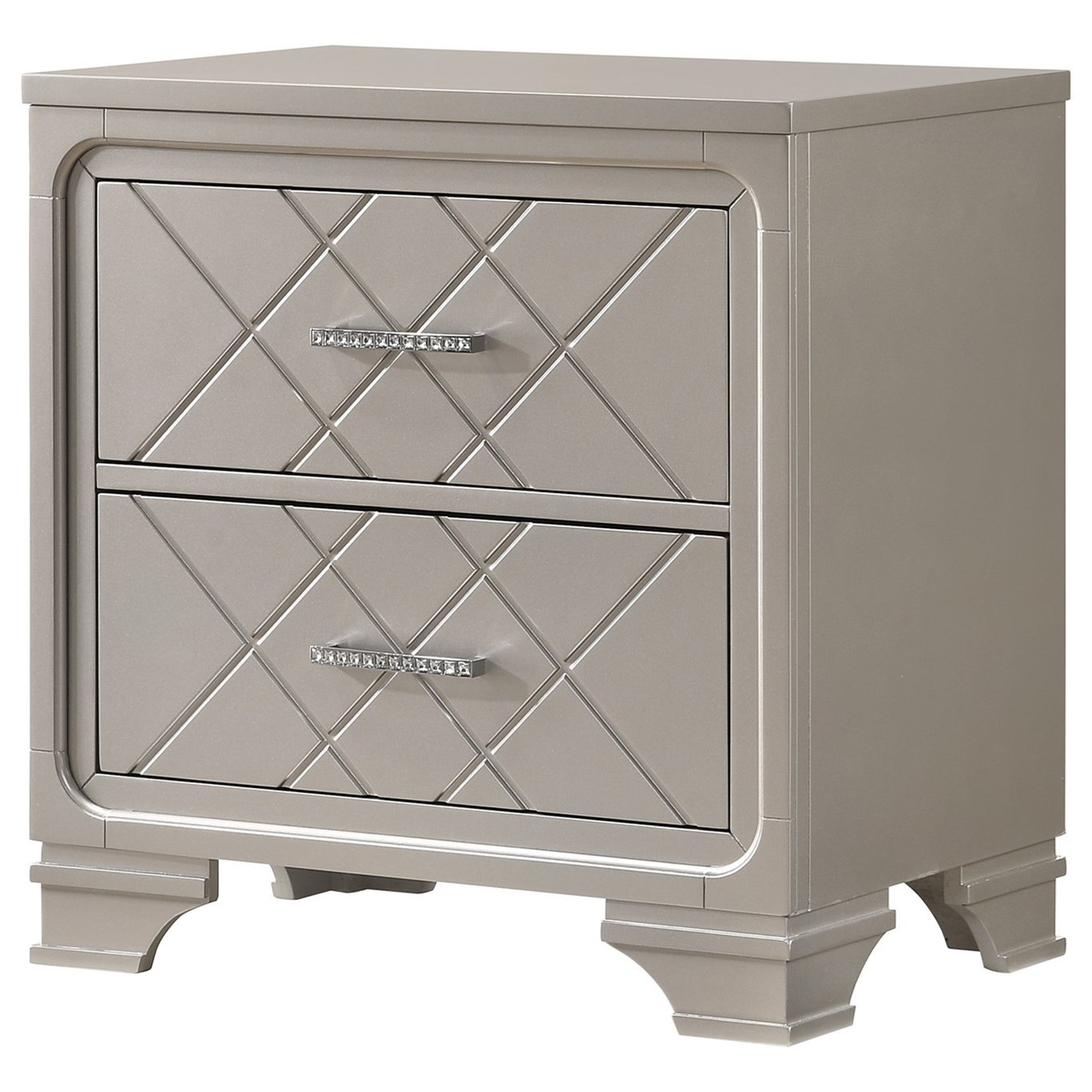 Crown Mark Phoebe Glam 2Drawer Nightstand A1 Furniture & Mattress