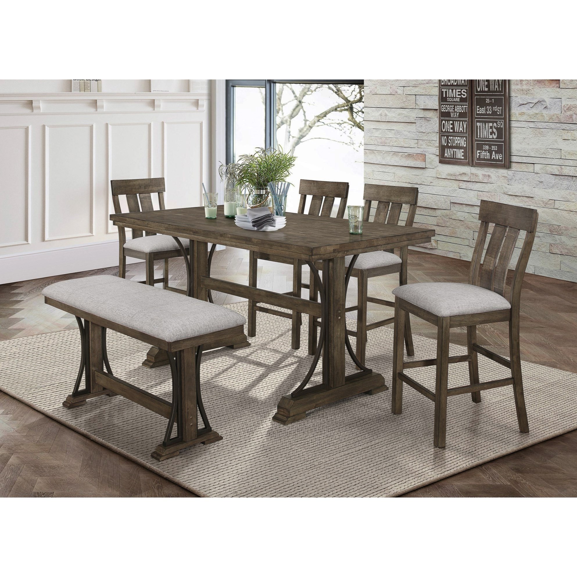 Crown Mark Quincy 6pc Dining Room Group Value City Furniture Table