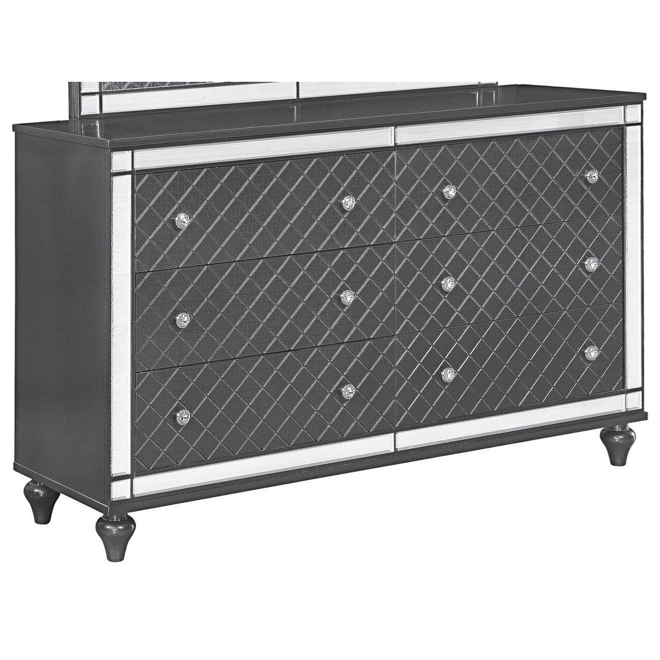 Crown Mark Refino Glam Dresser With Mirror Plating Royal Furniture 