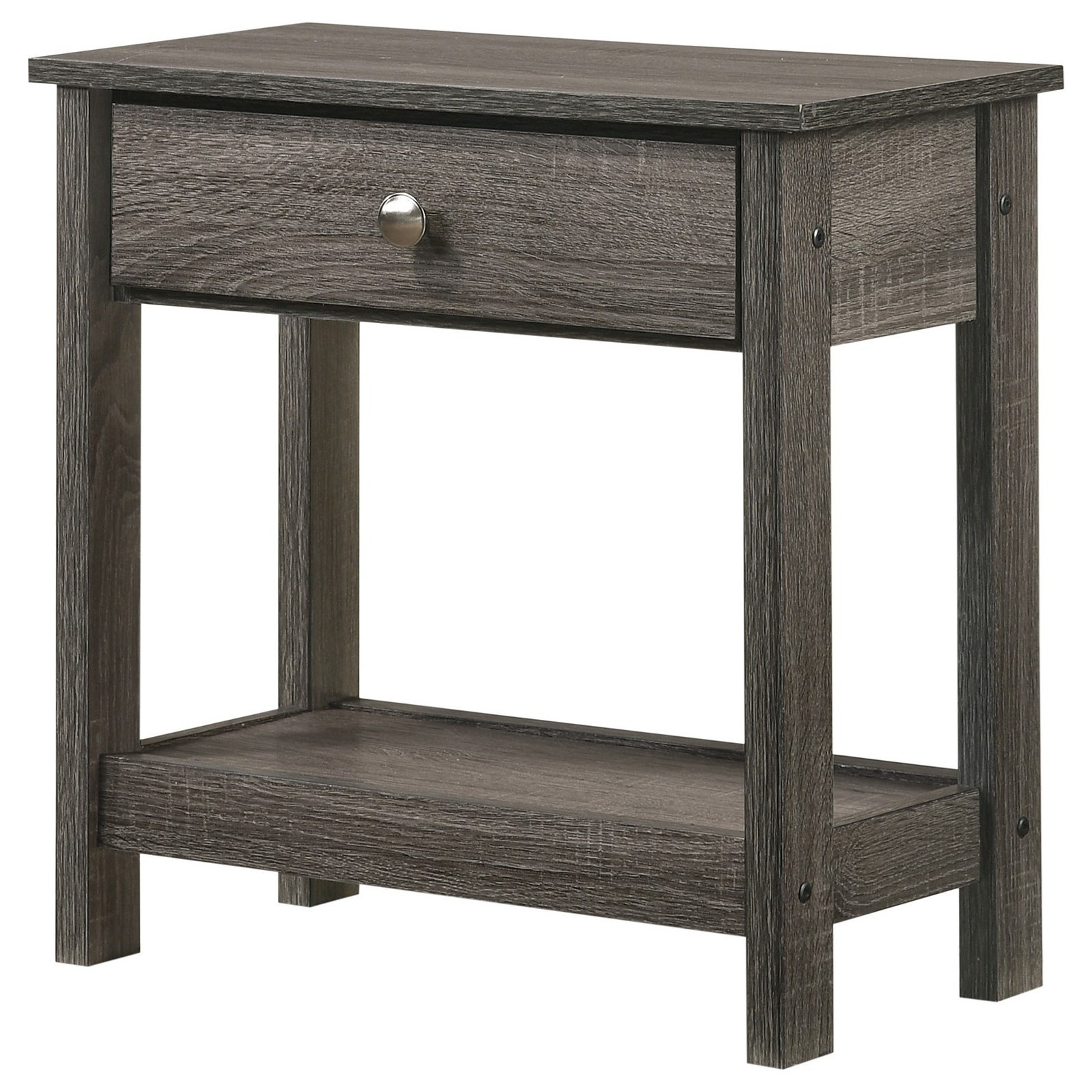 Crown Mark Skyler 5109GY2 Contemporary 1Drawer Nightstand Corner