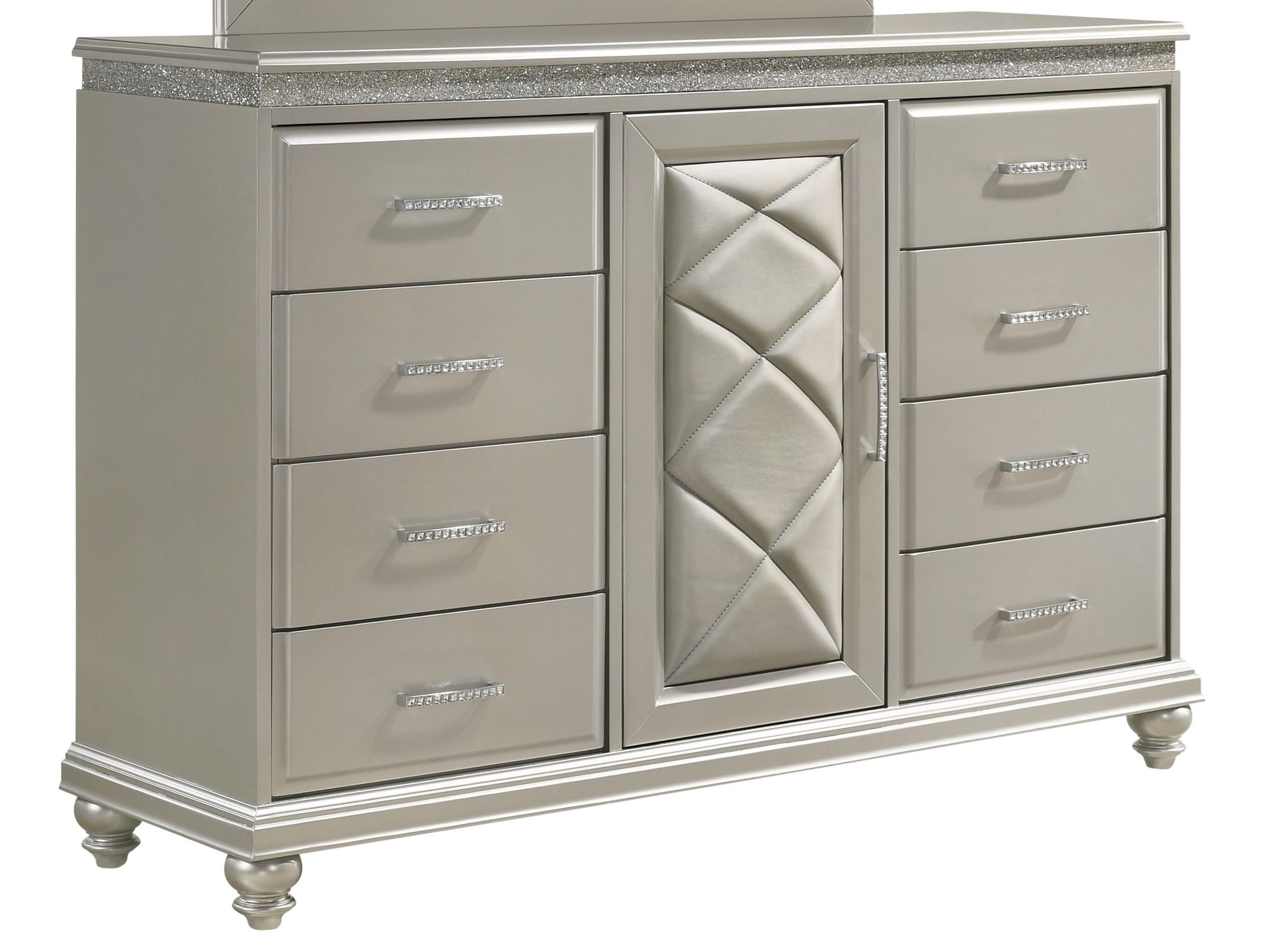 Crown Mark VALIANT Glam Dresser with Door and Bun Feet Rooms for Less