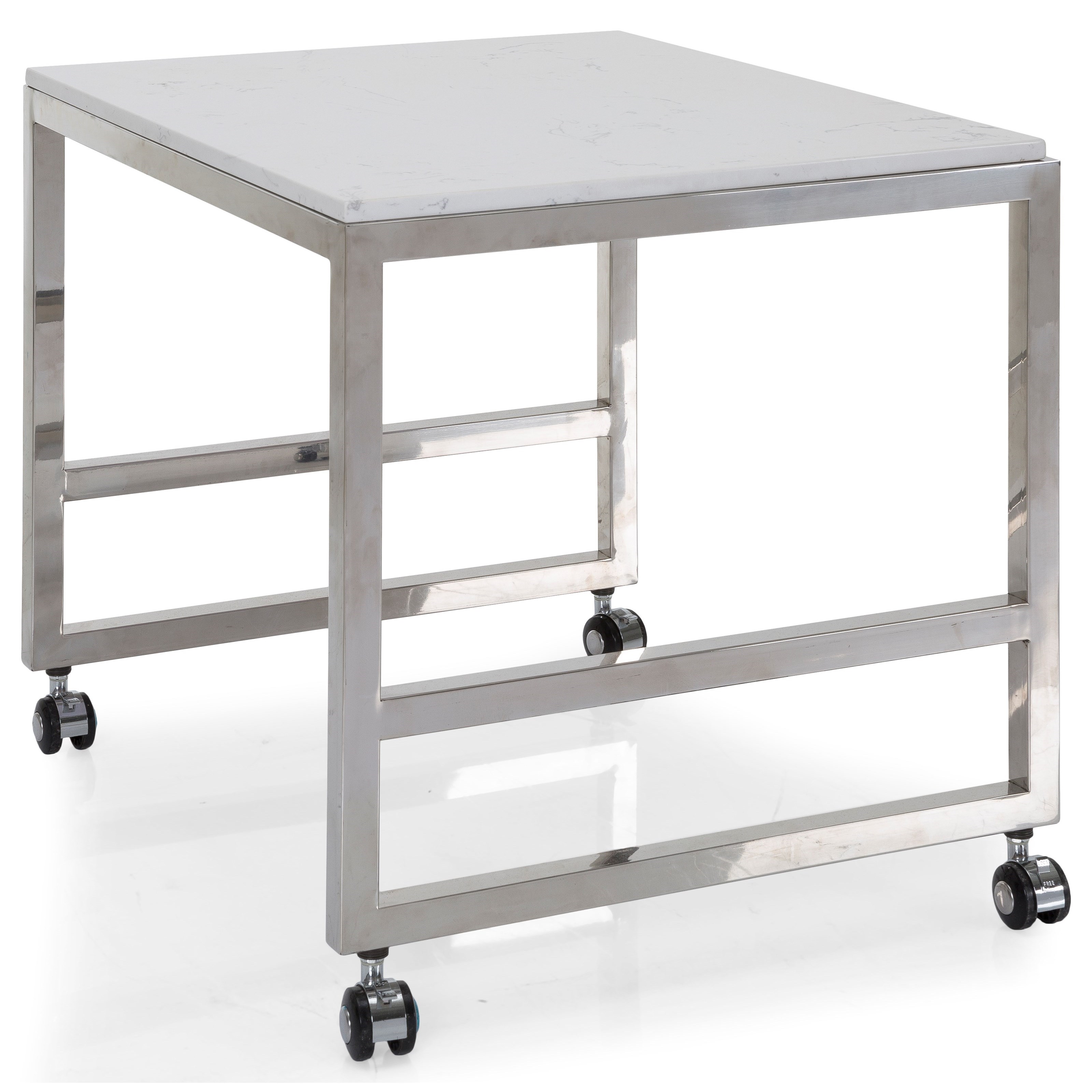 DecorRest 6842 0127170E Contemporary Roller Side Table Corner Furniture End Tables