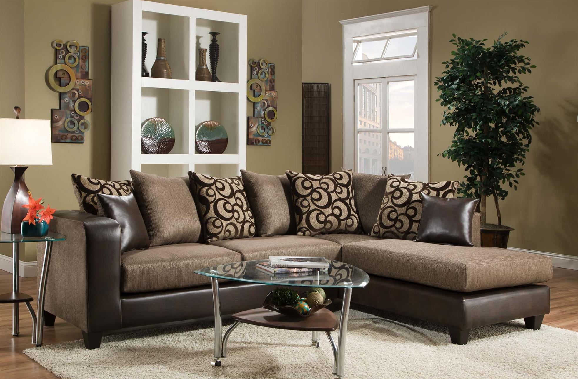 Delta Furniture Manufacturing 4124 Contemporary Sectional Sofa with