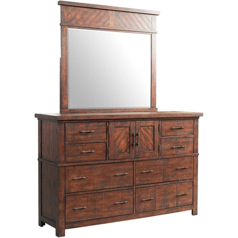 Dresser and Mirror Set