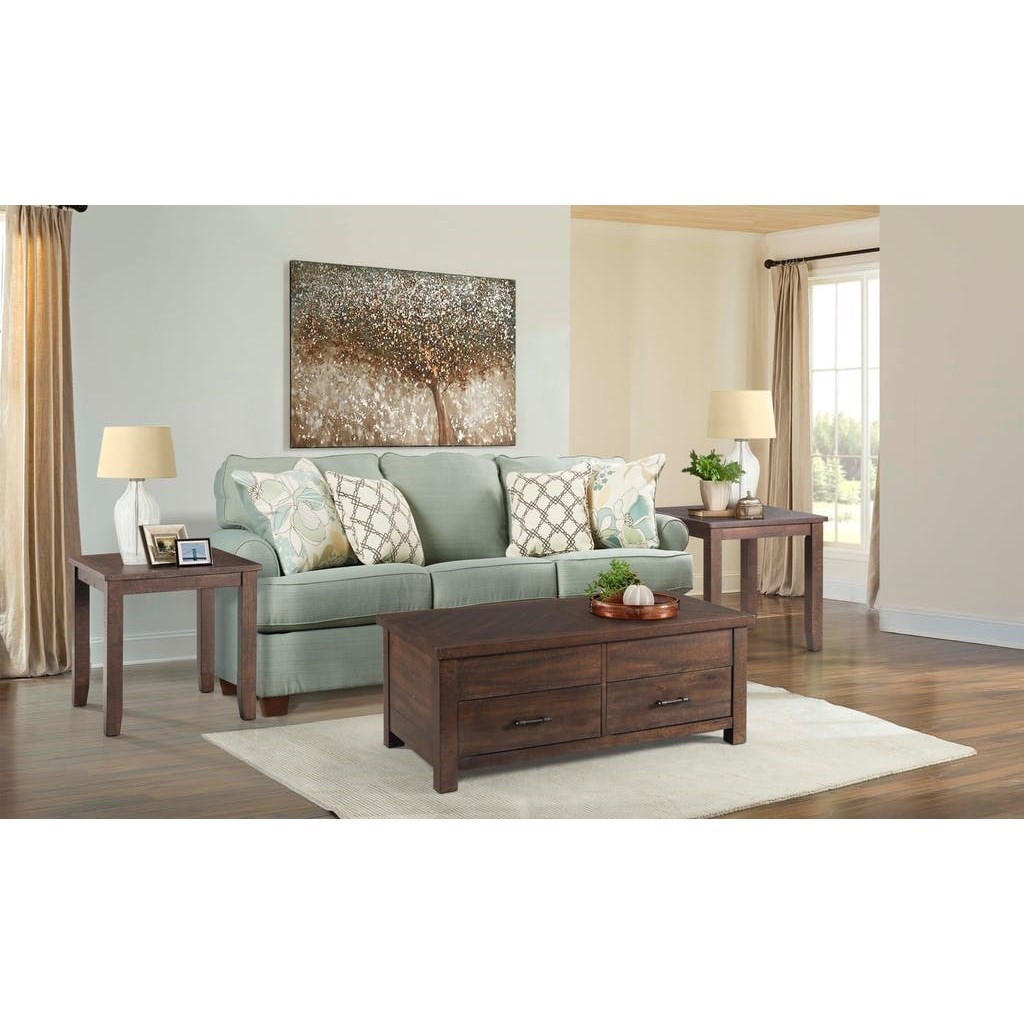 Elements Jax Rustic Coffee Table with Lift Top and 2 Drawers Royal