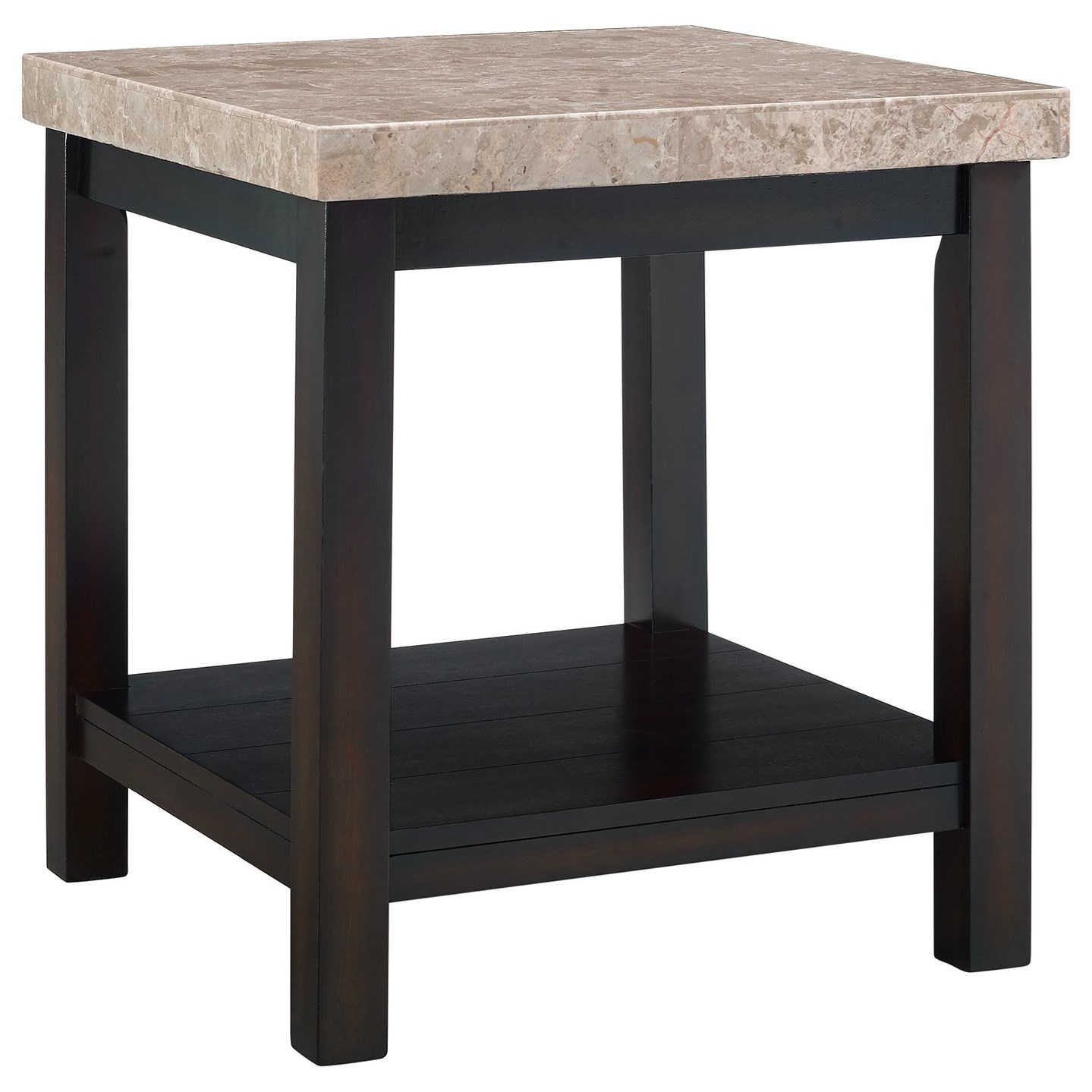 Elements Kansas Transitional End Table with Marble Top ...