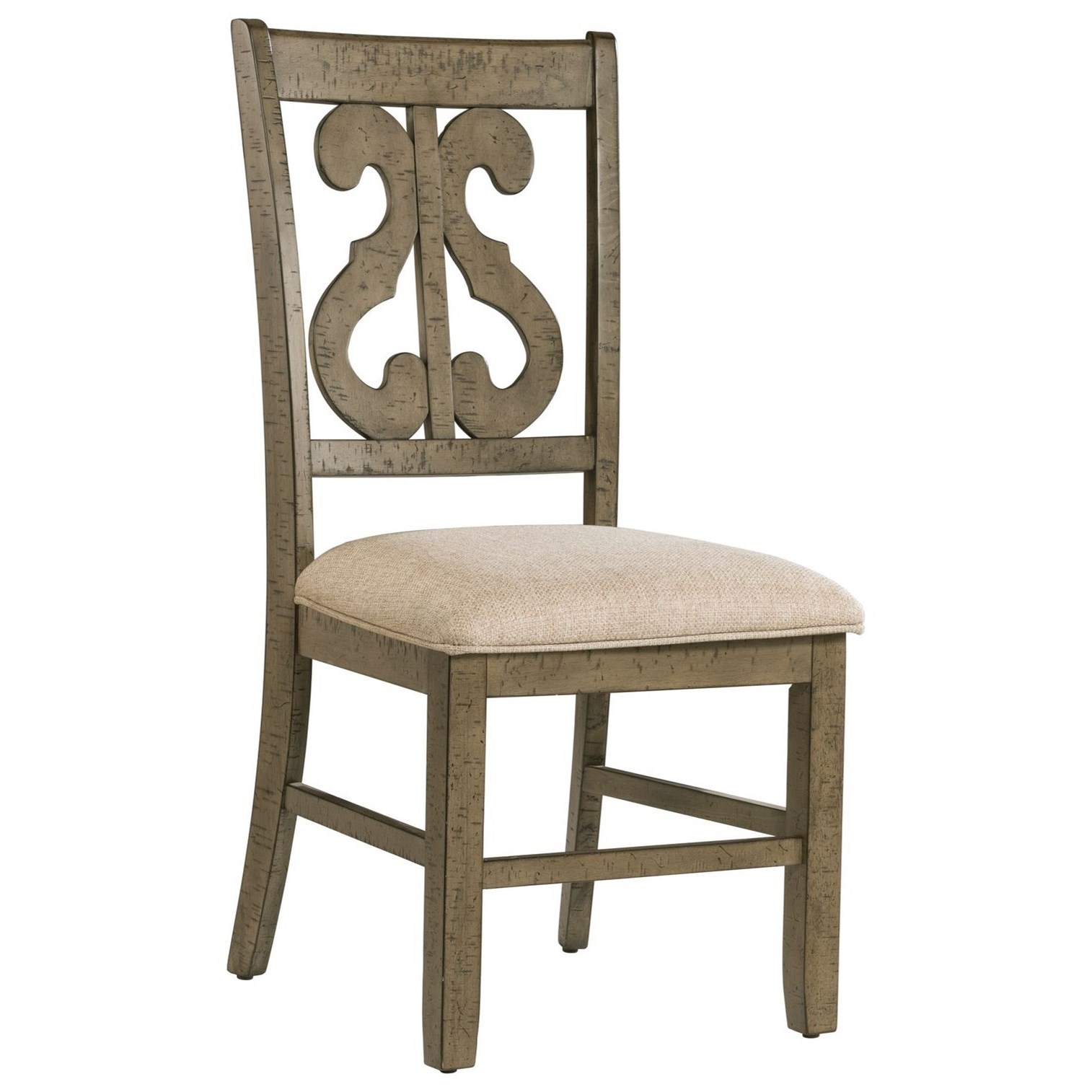 Elements International Stone Scroll Back Dining Side Chair Bullard
