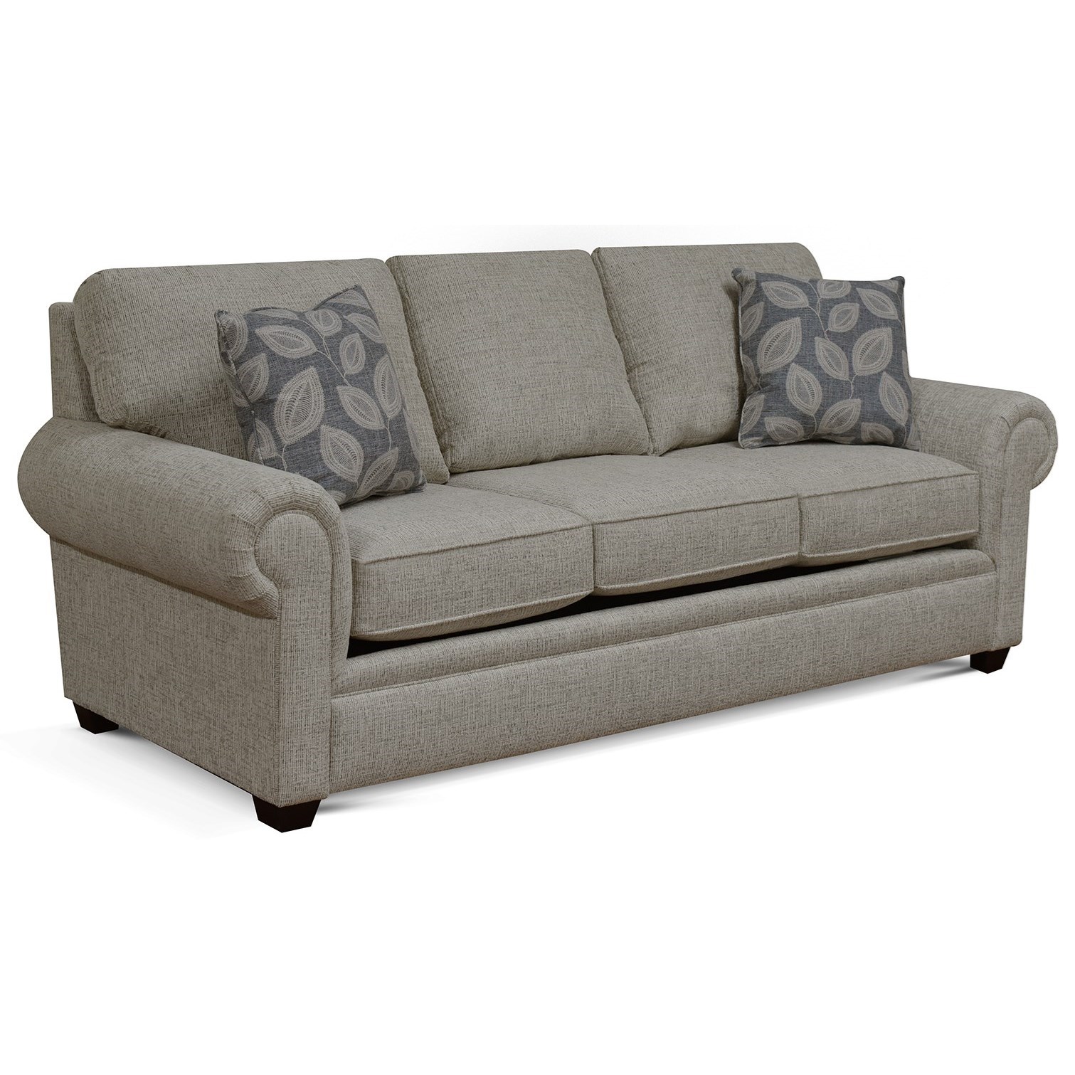 England Brett Rolled Arm Sofa with Exposed Block Legs Howell