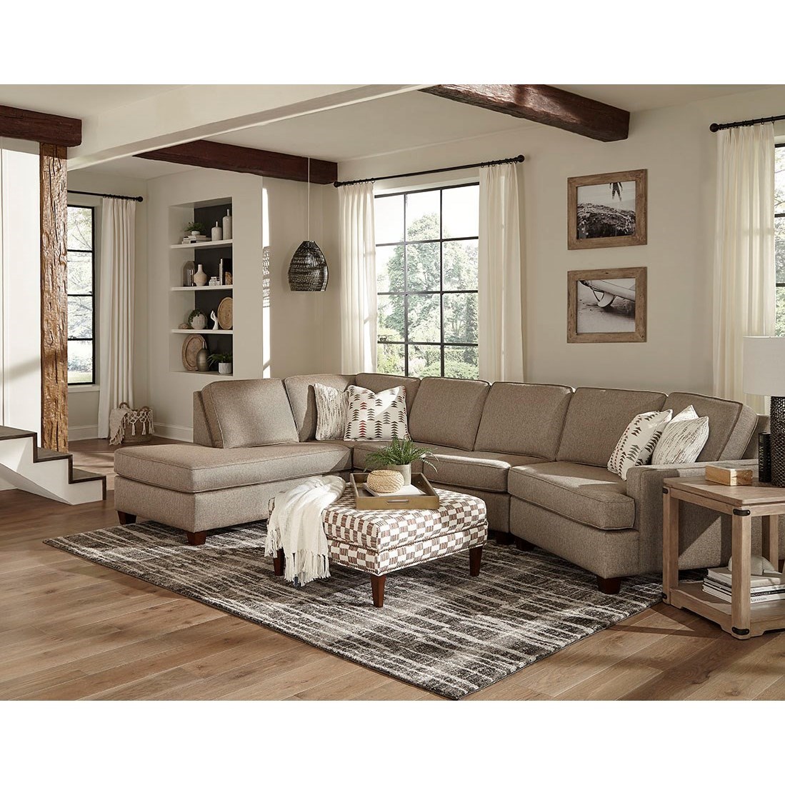England Elliott Contemporary 4Piece Sectional A1 Furniture