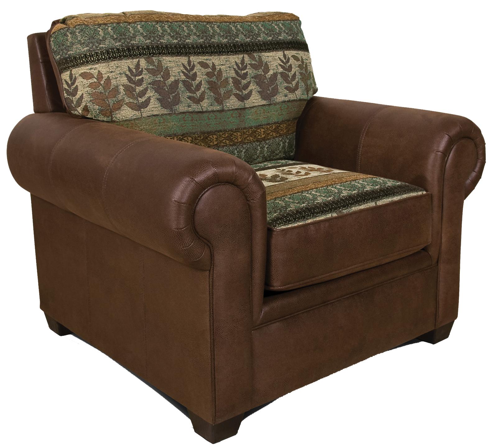 England Jaden Upholstered Chair with Wide Rolled Arms SuperStore