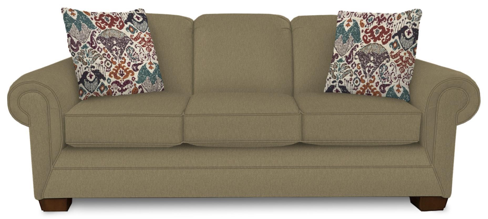 England Monroe 1435RPEYFAW Transitional 3 Seat Sofa with Padded Roll